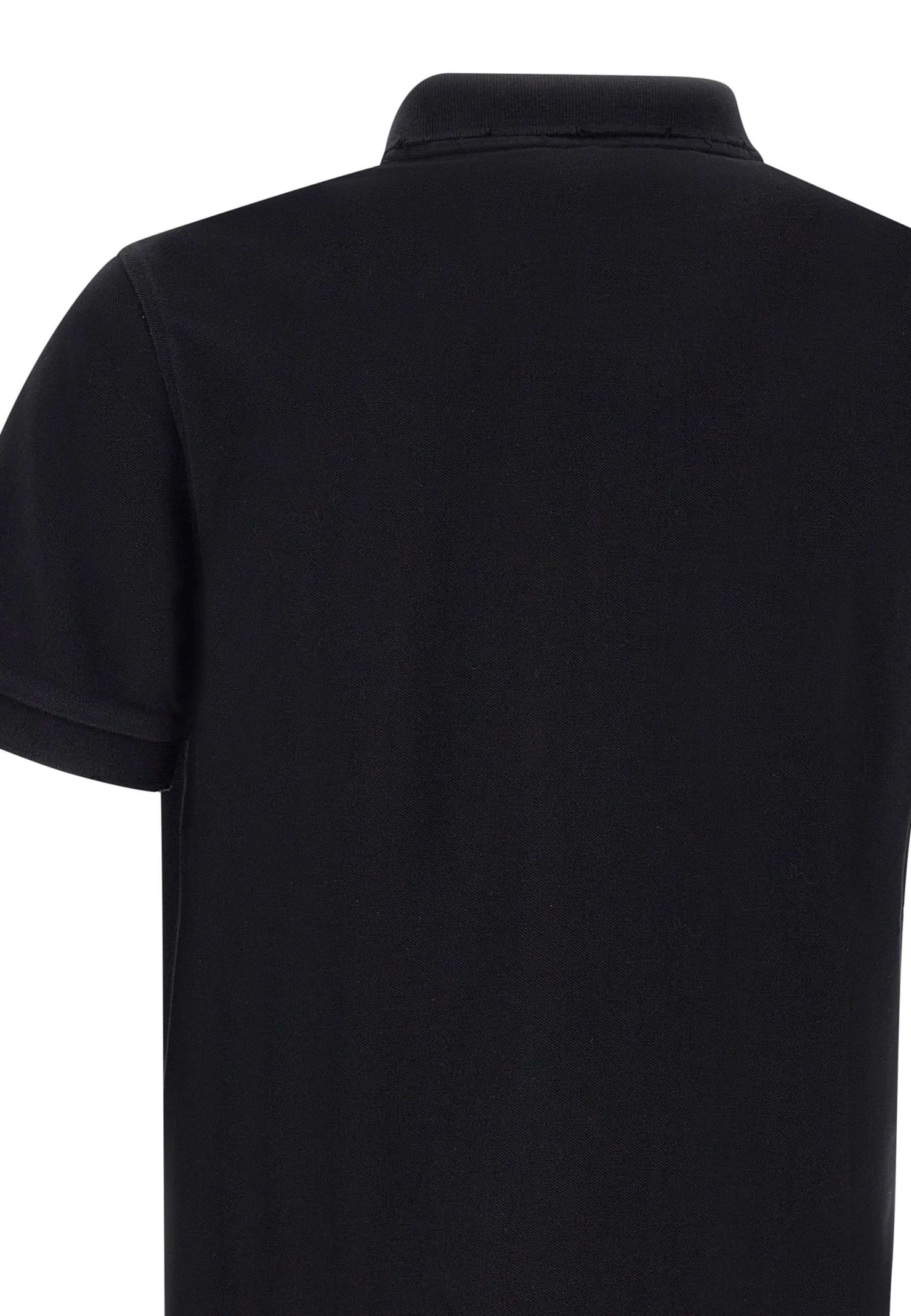 Shop Sun 68 Solid Cotton Polo Shirt In Black