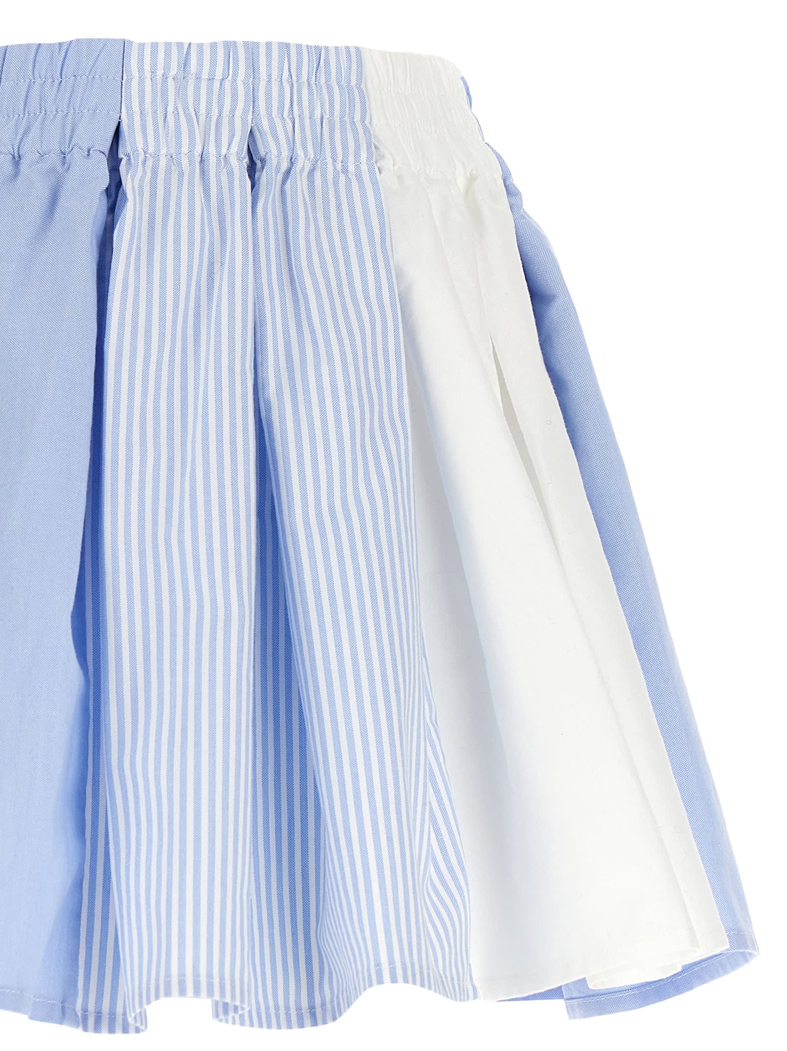 Alexander Wang Playful Striped And Solid Boxer-style Shorts In Blue