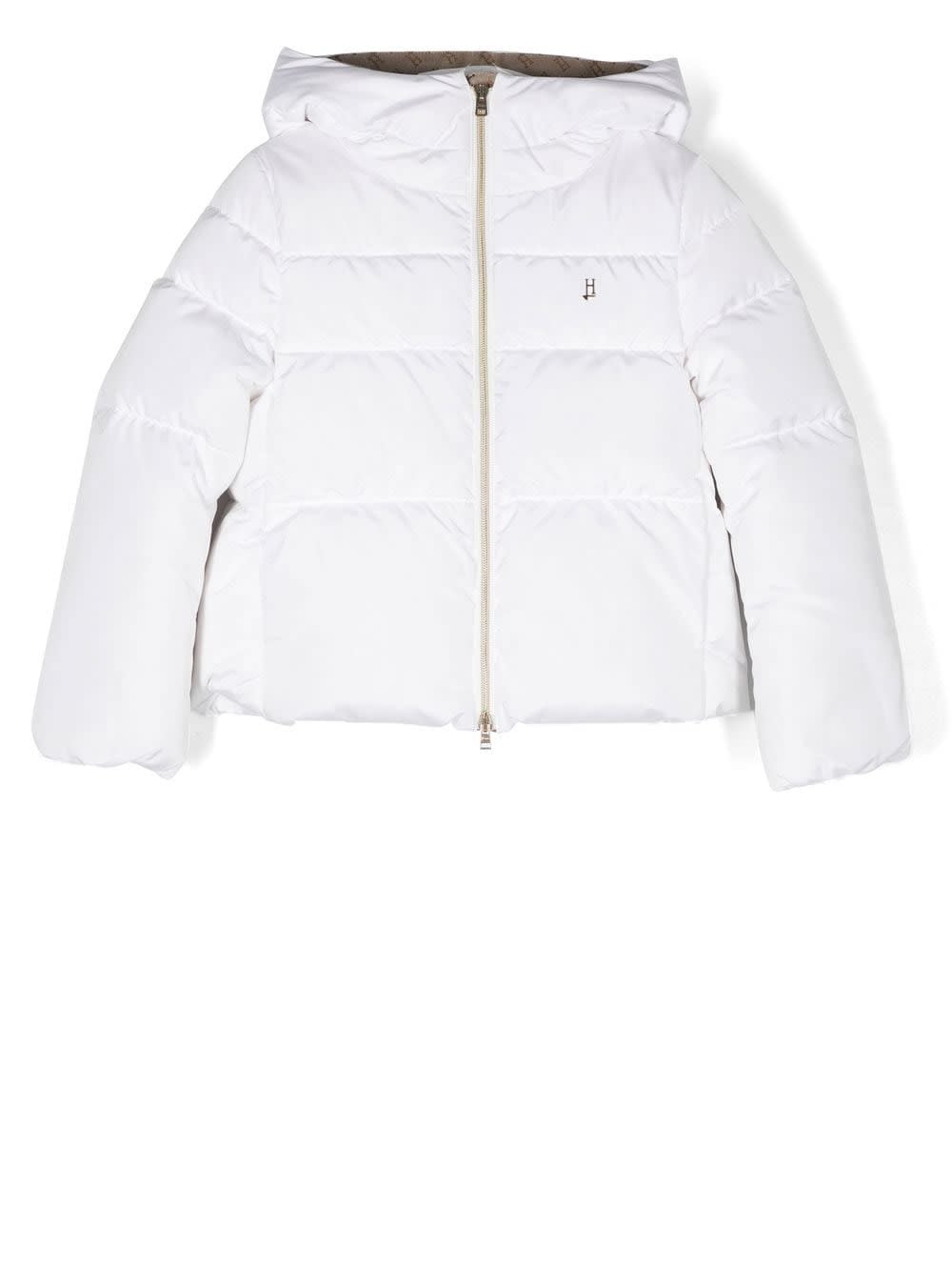 Herno Logo-charm Padded-design Jacket In White