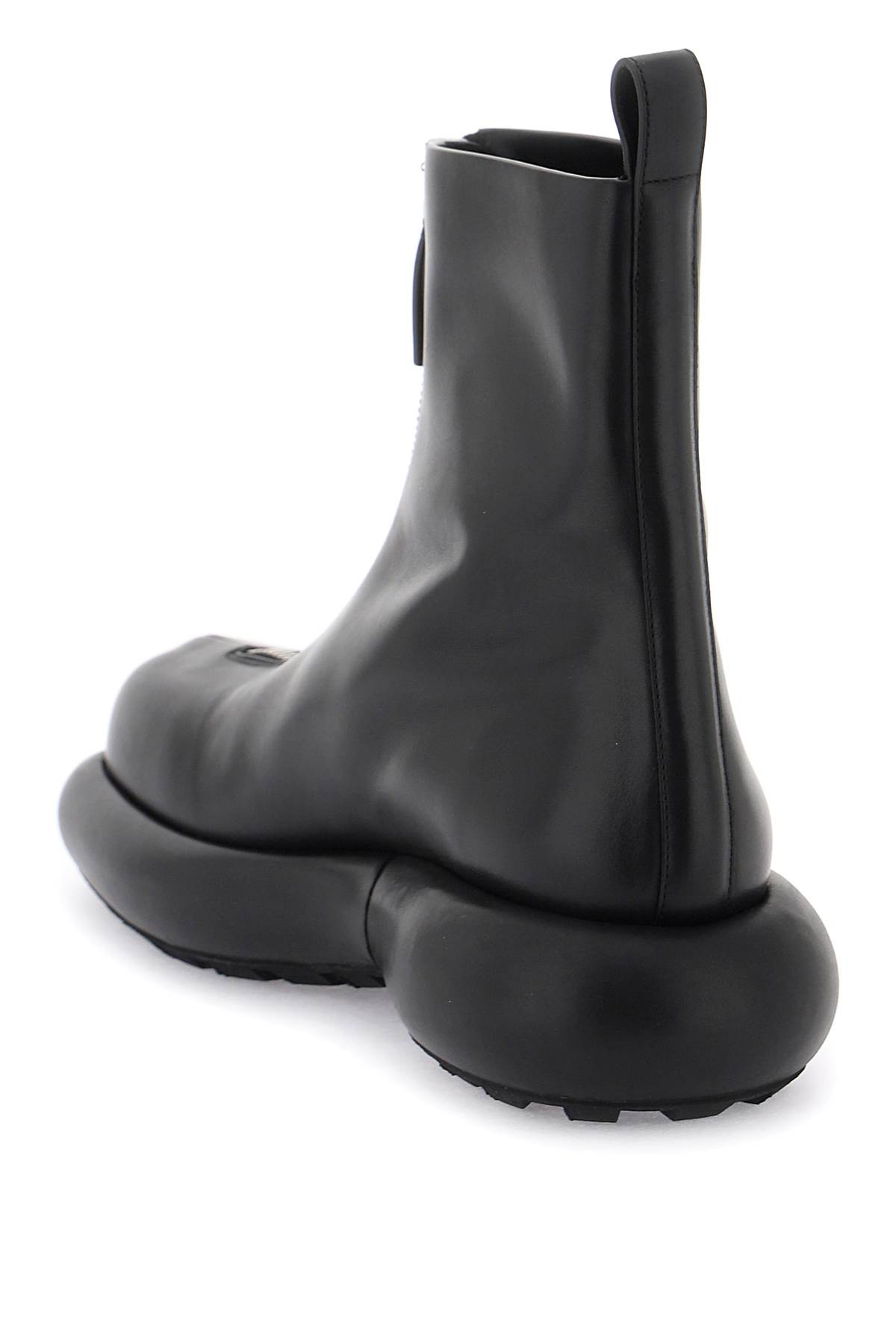 Shop Jil Sander Zippered Leather Ankle Boots In Black