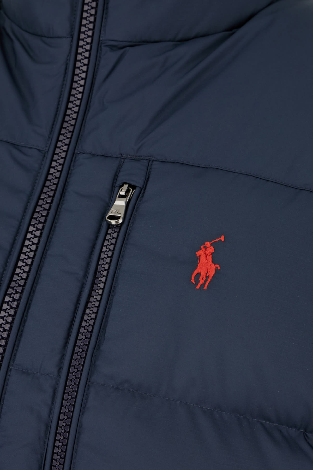 Polo Ralph Lauren Mens Annual Core Padded Regular-fit Recycled-polyester-down Gilet Polo Black In Blue