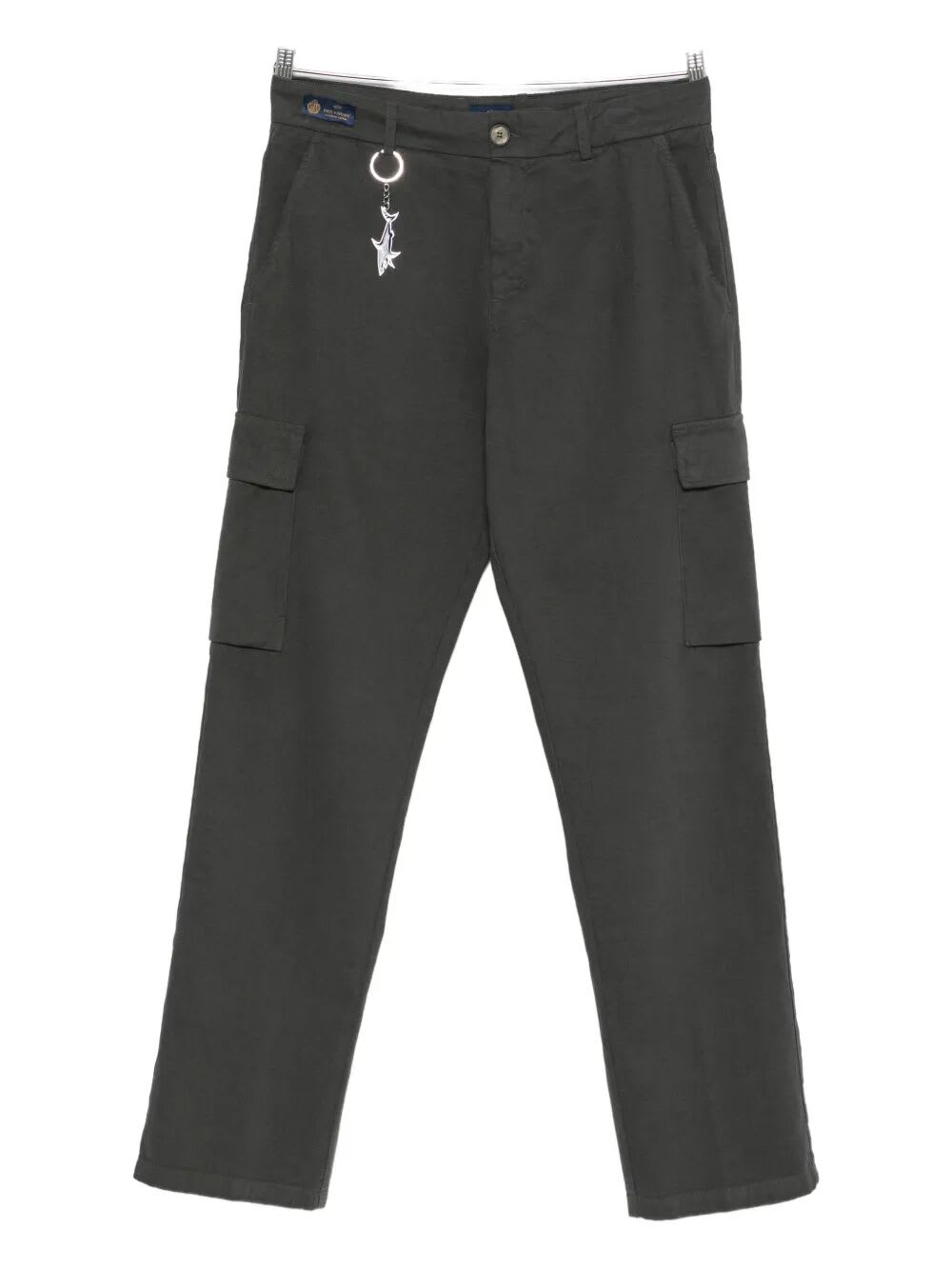 Paul&shark Cashmere Cotton Garment Dyed Wide Leg Cargo Trousers In Gray