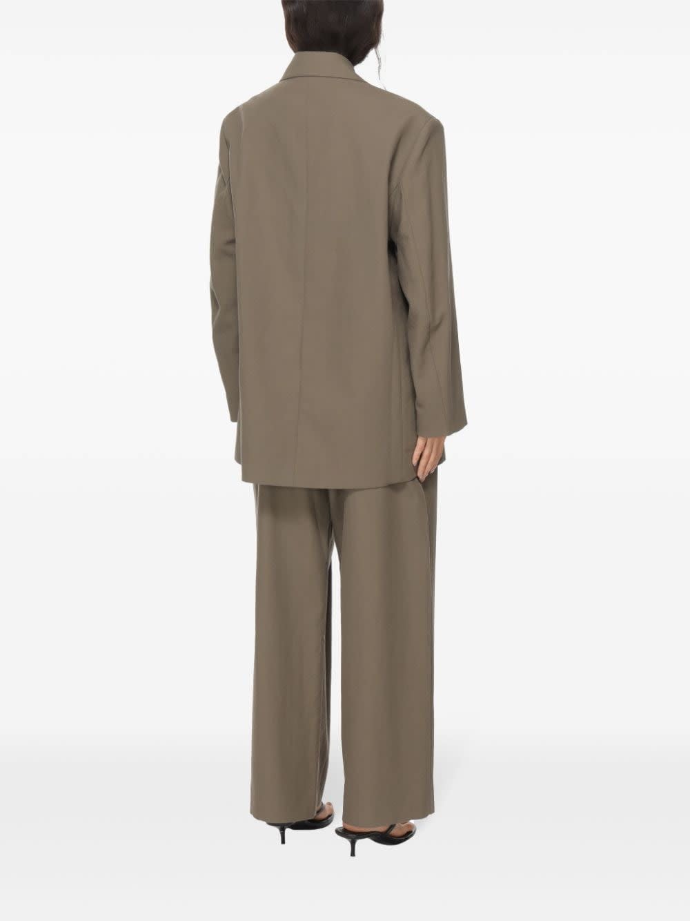 Studio Nicholson Wool Single-breasted Blazer Jacket In Neutral