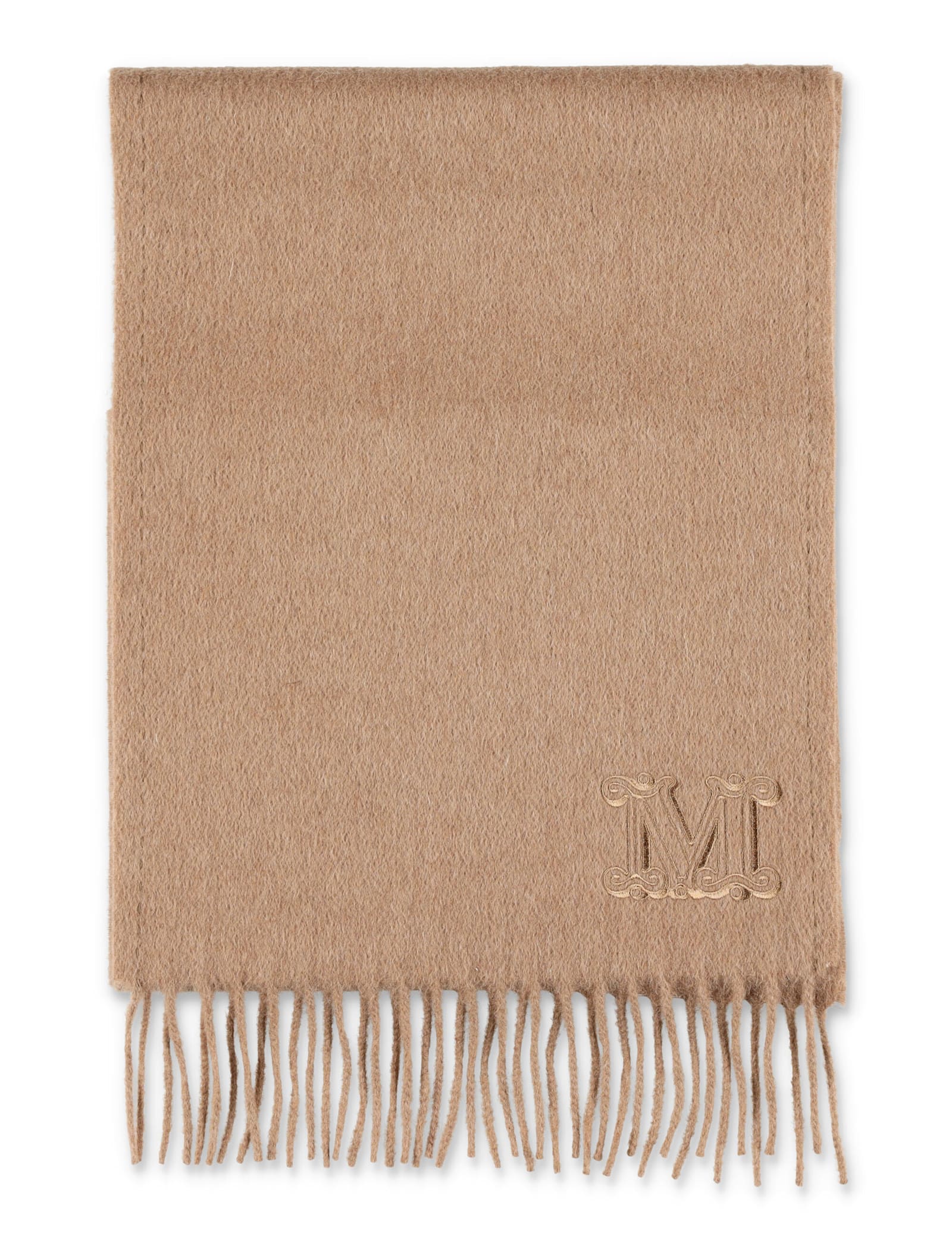 Max Mara Monogram Camelwool Camel Stole In Brown