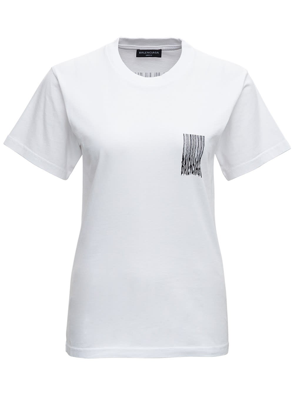 Balenciaga Barcode White Cotton T-shirt