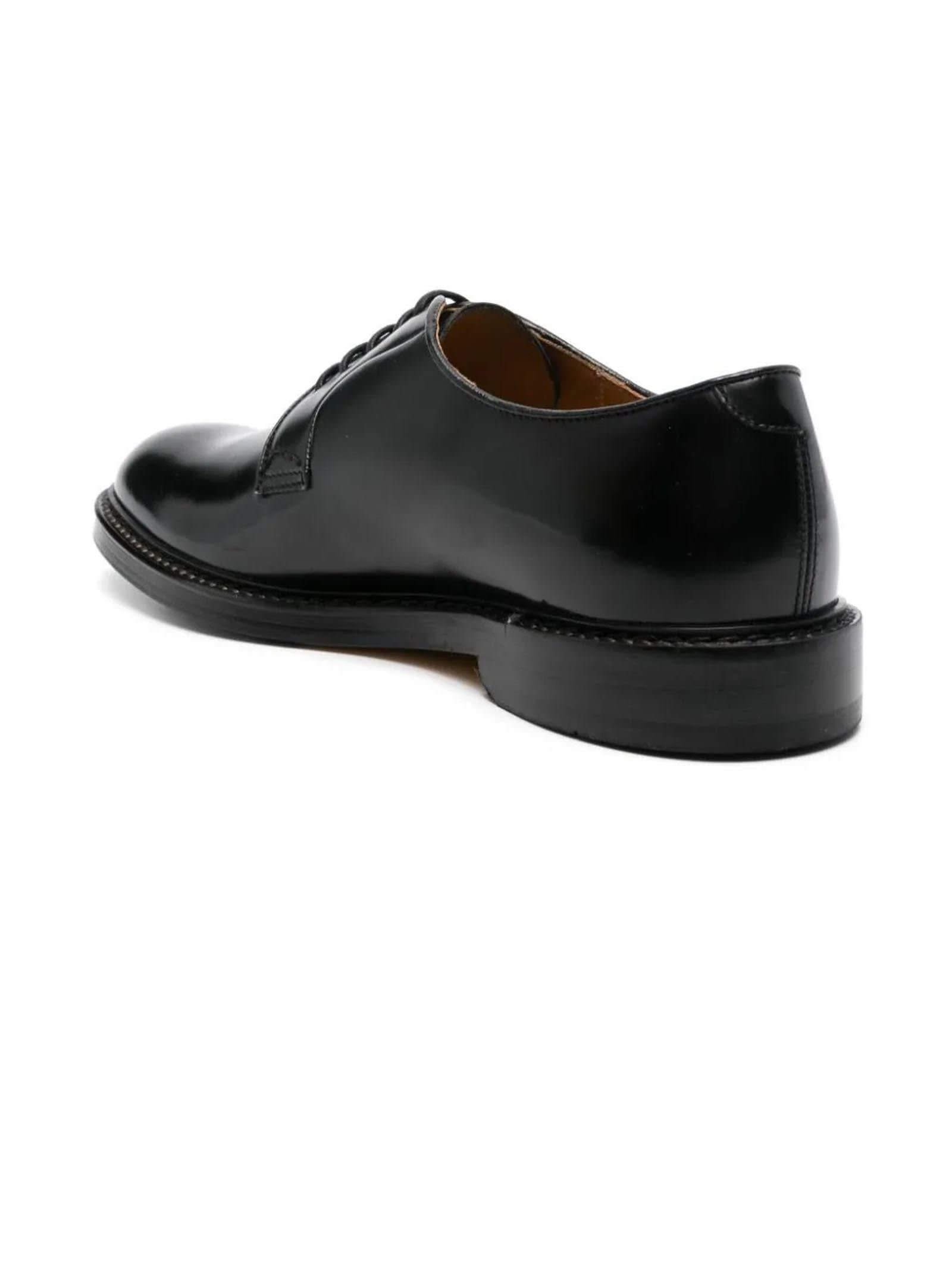 Shop Doucal's Black Lace-up Derby Shoes