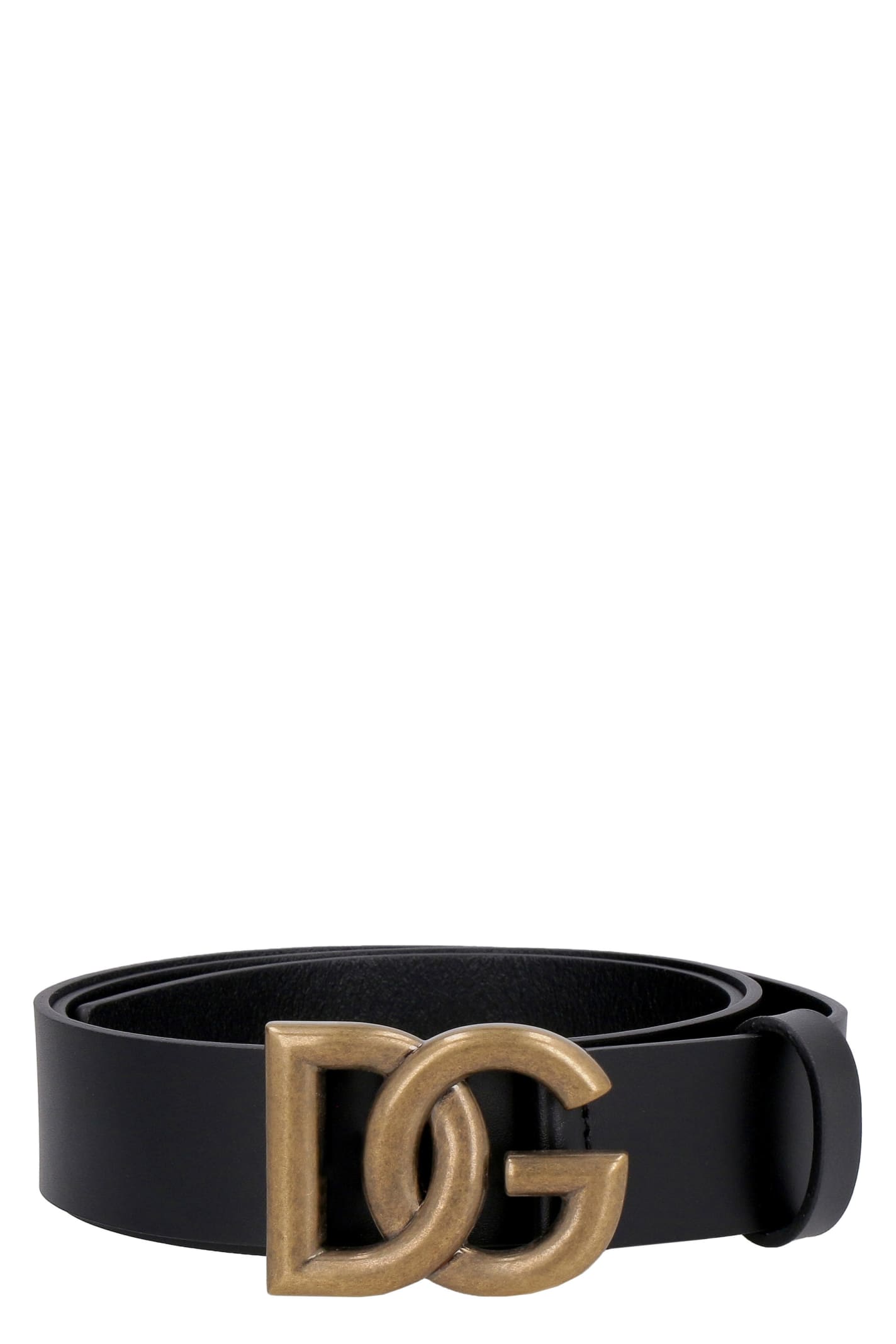 Dolce & Gabbana Leather Belt With Dg Buckle