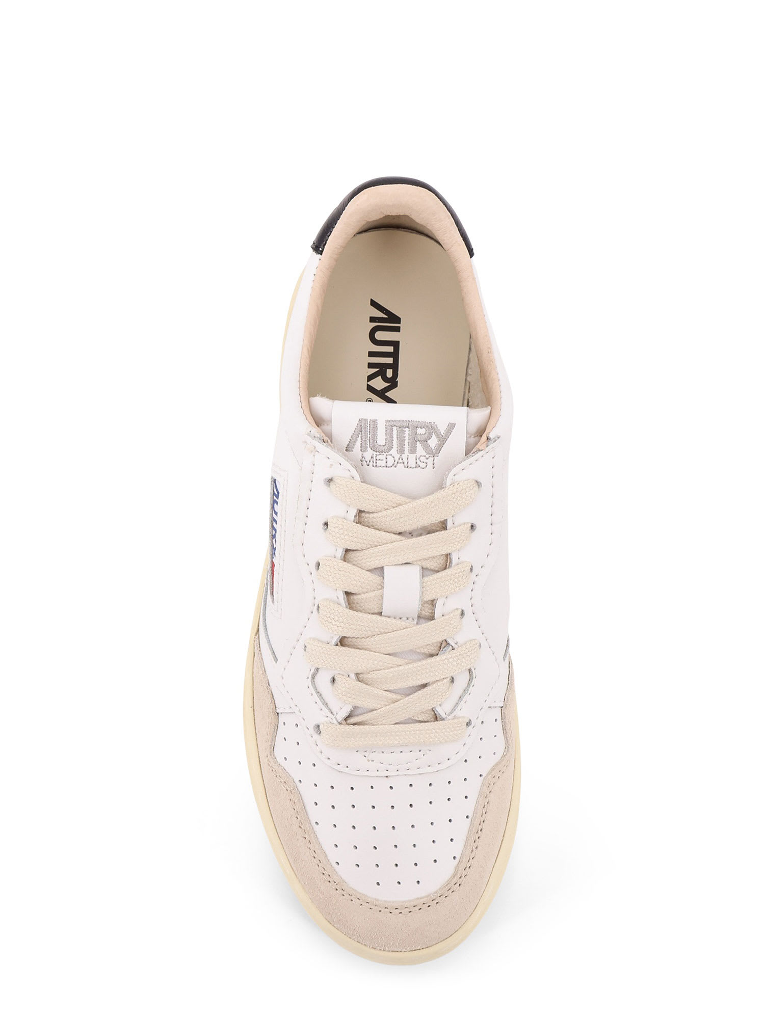 Autry Medalist Low Leather Low-top Sneakers With Suede Inserts In White