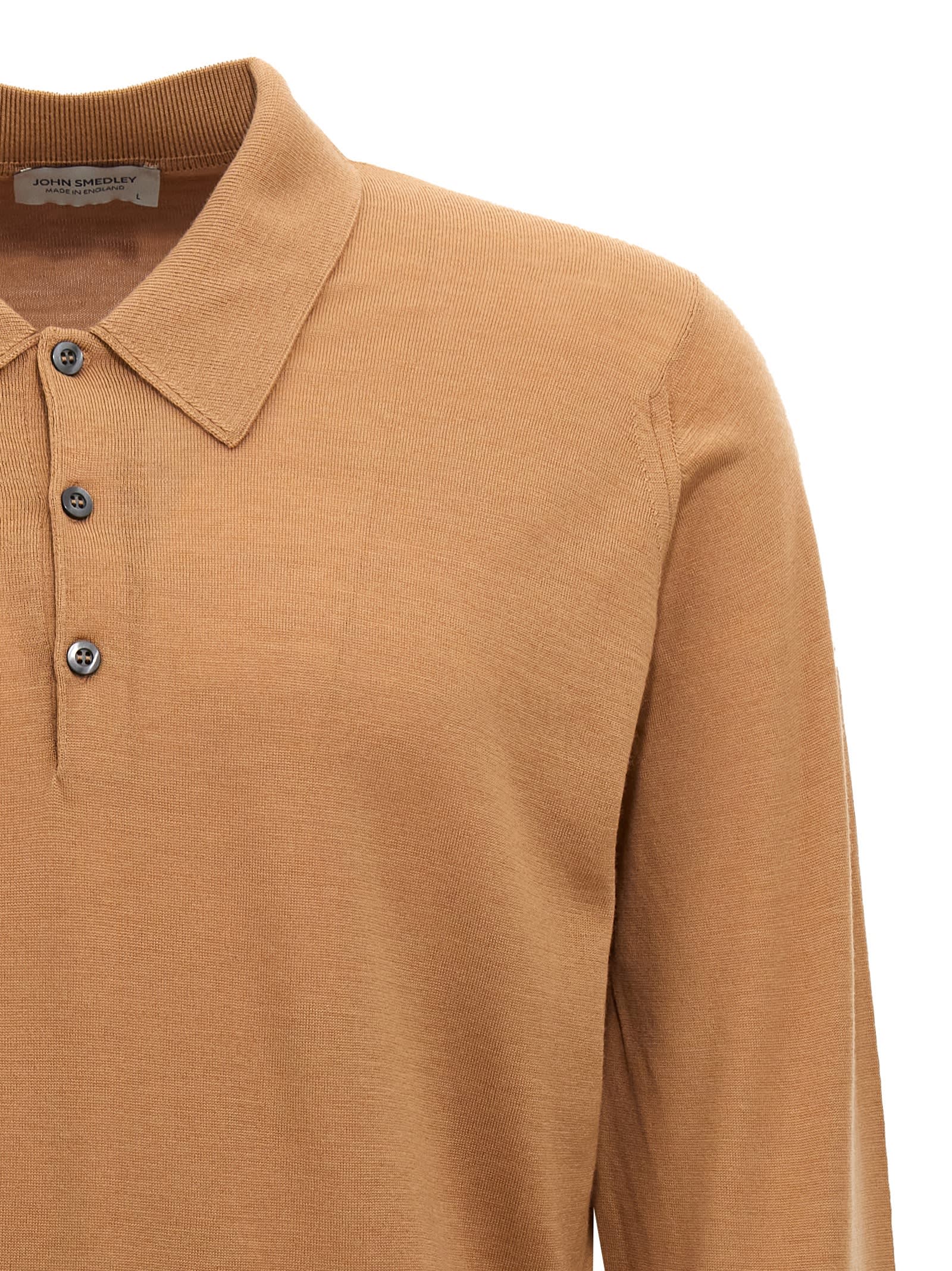 Shop John Smedley Dorset Polo Shirt In Beige