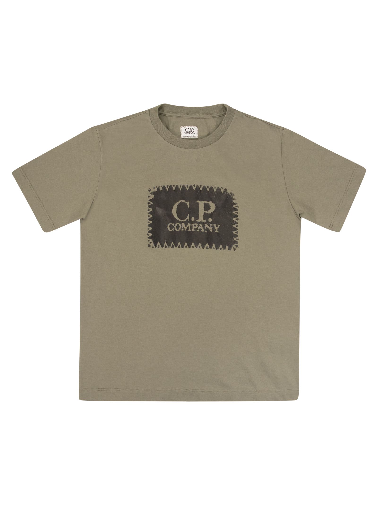 Shop C.p. Company T-shirt With Logo Print On Chest In Green
