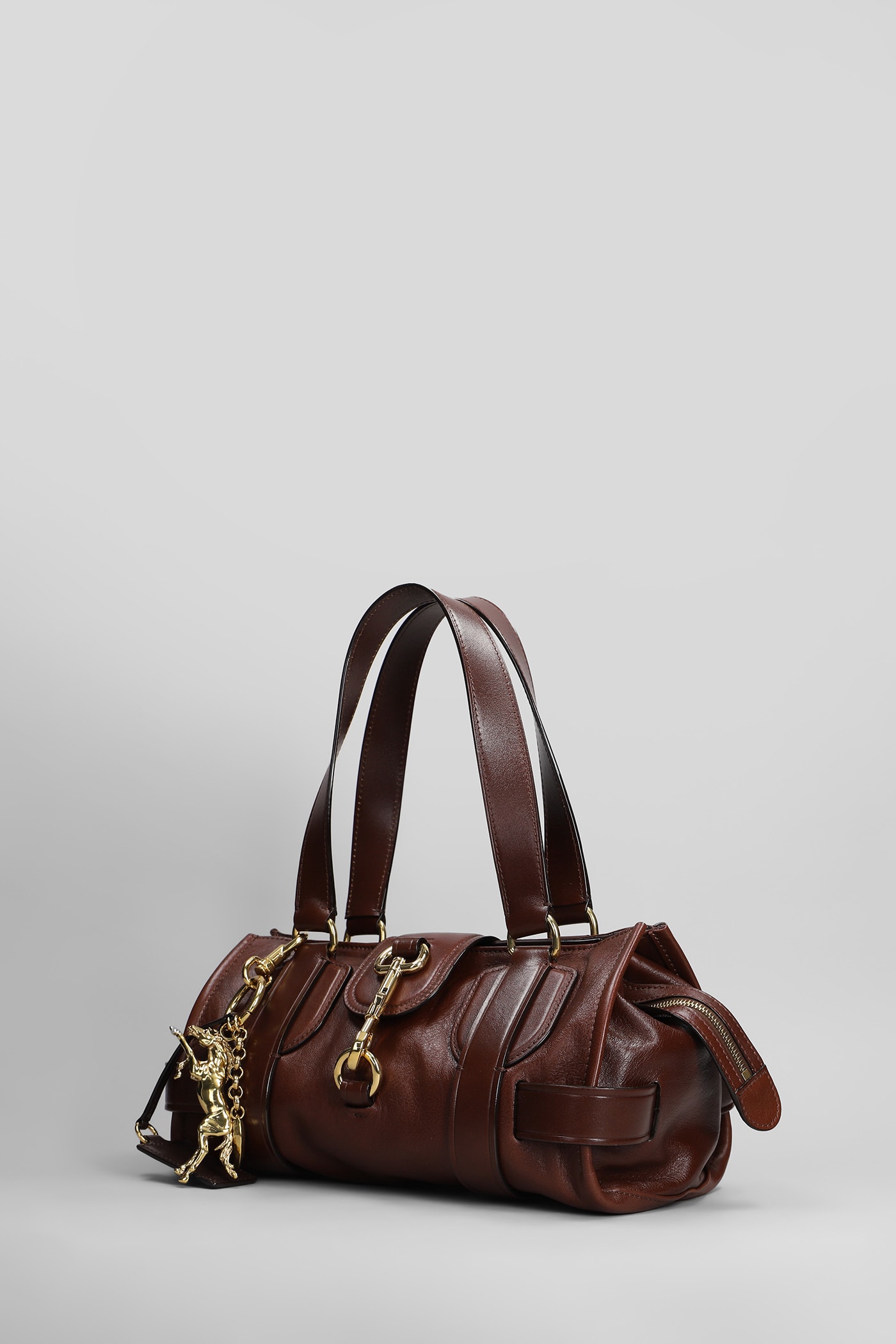 Shop Chloé Day Bag Shoulder Bag In Brown Leather