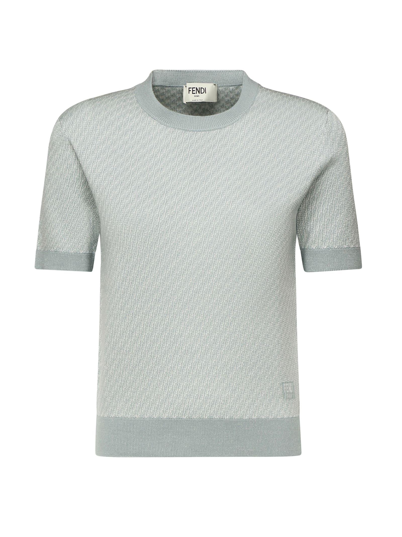 Fendi Micro Logo T-shirt In Blue