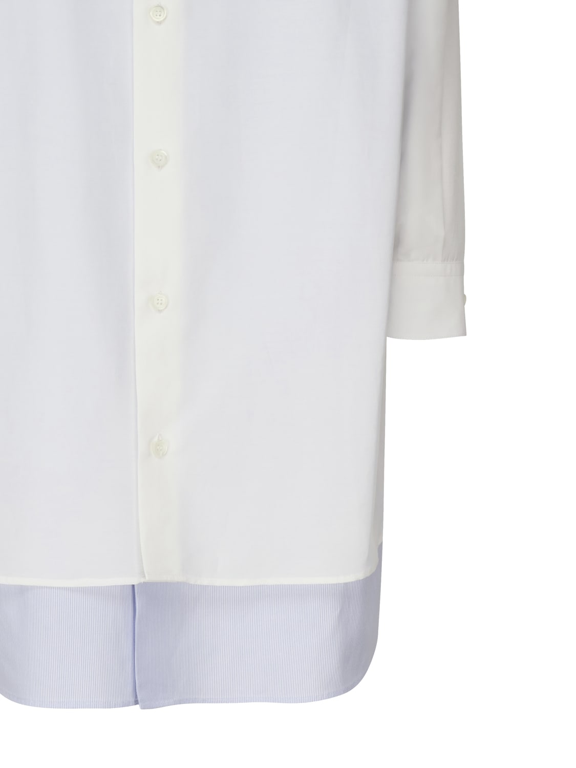 Shop Loewe Shirt Dress In Cotton In White/blue
