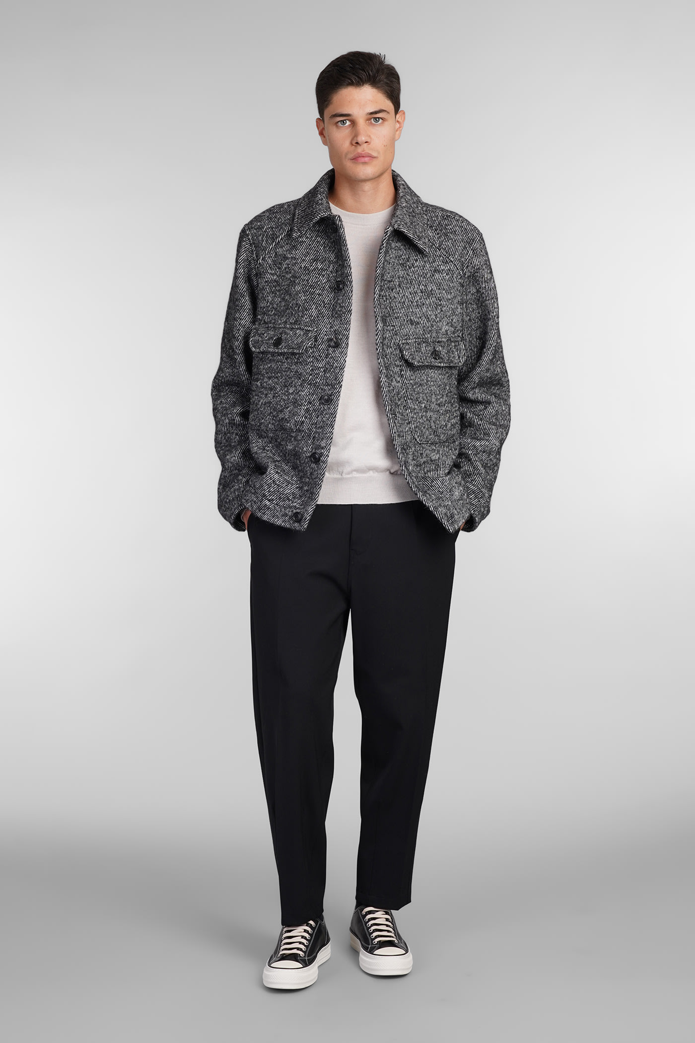 Shop Mauro Grifoni Casual Jacket In Black Wool