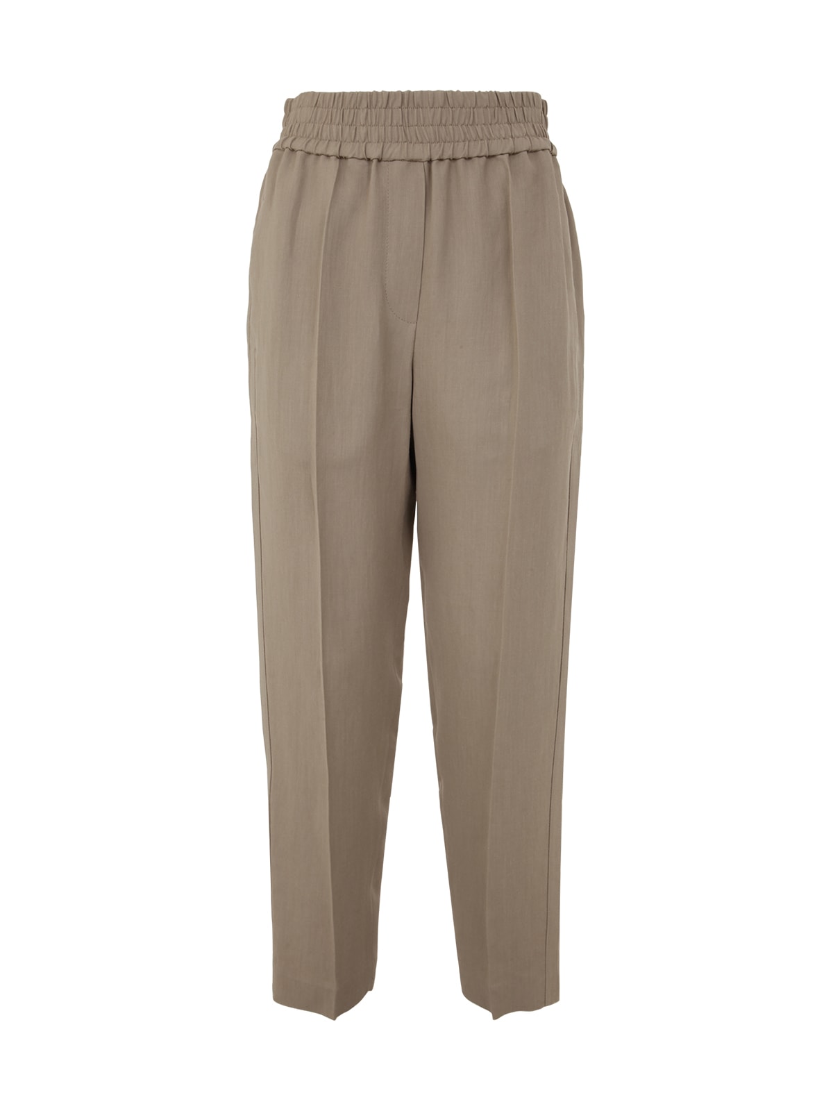 Brunello Cucinelli Elastic Band Pants In Beige