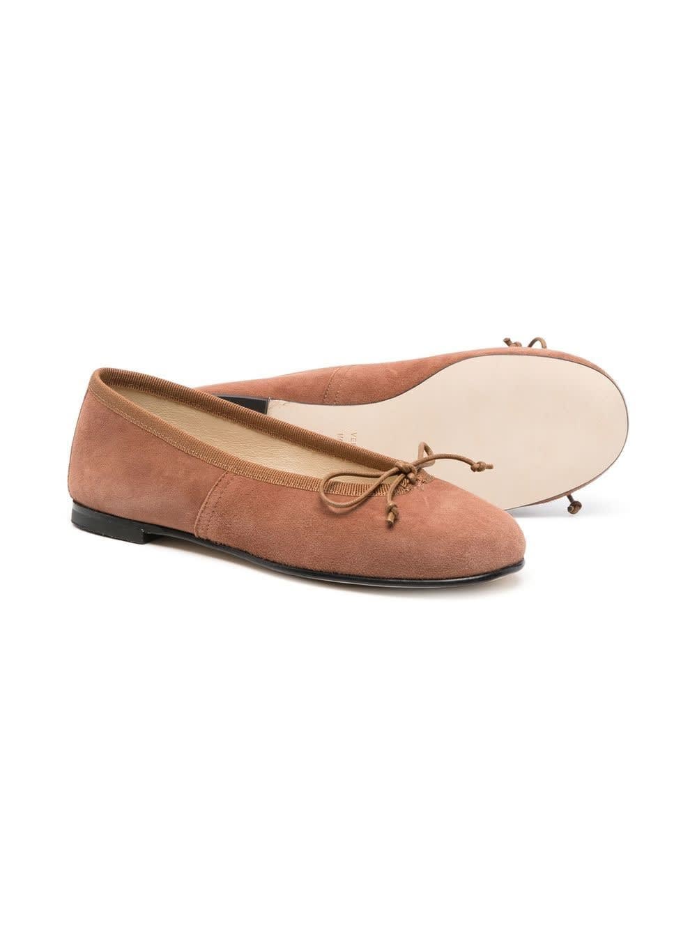 Shop Prosperine Ballerinas With Bow In Brown