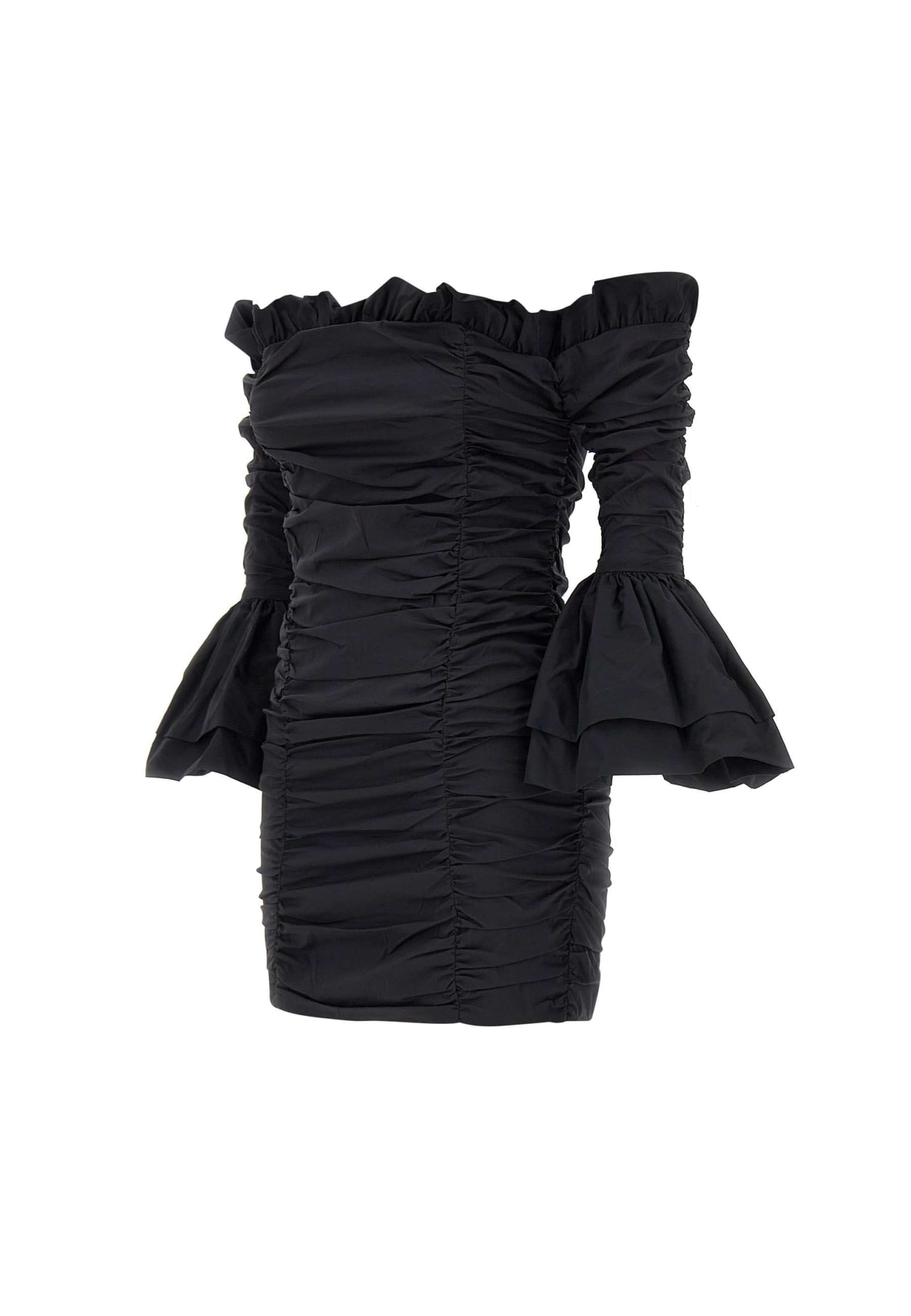 Rotate Birger Christensen Rotate Ruffled Mini Dress In Black
