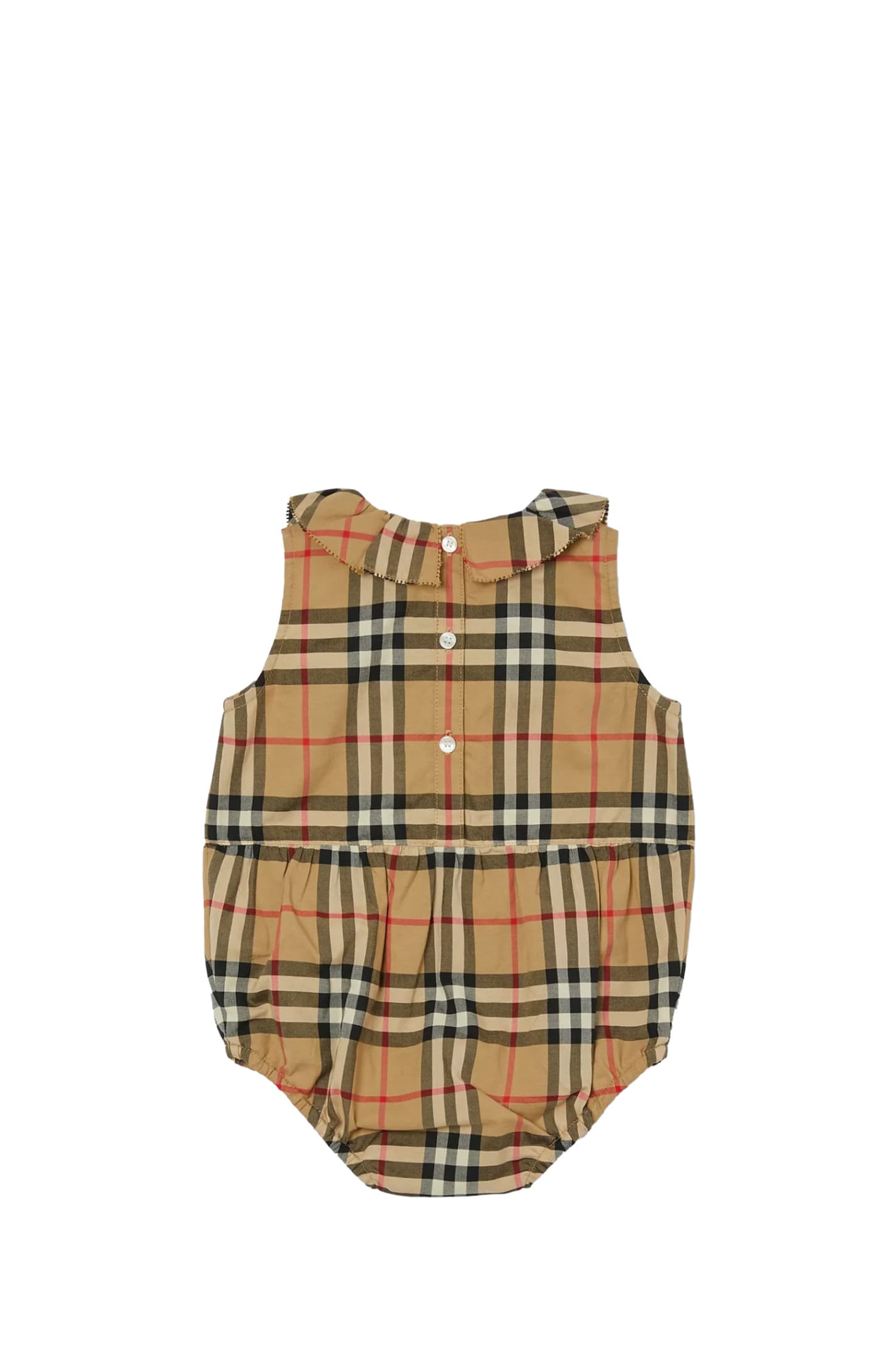 Shop Burberry Cotton Body With Vintage Check Pattern And Roll Collar In Multicolor