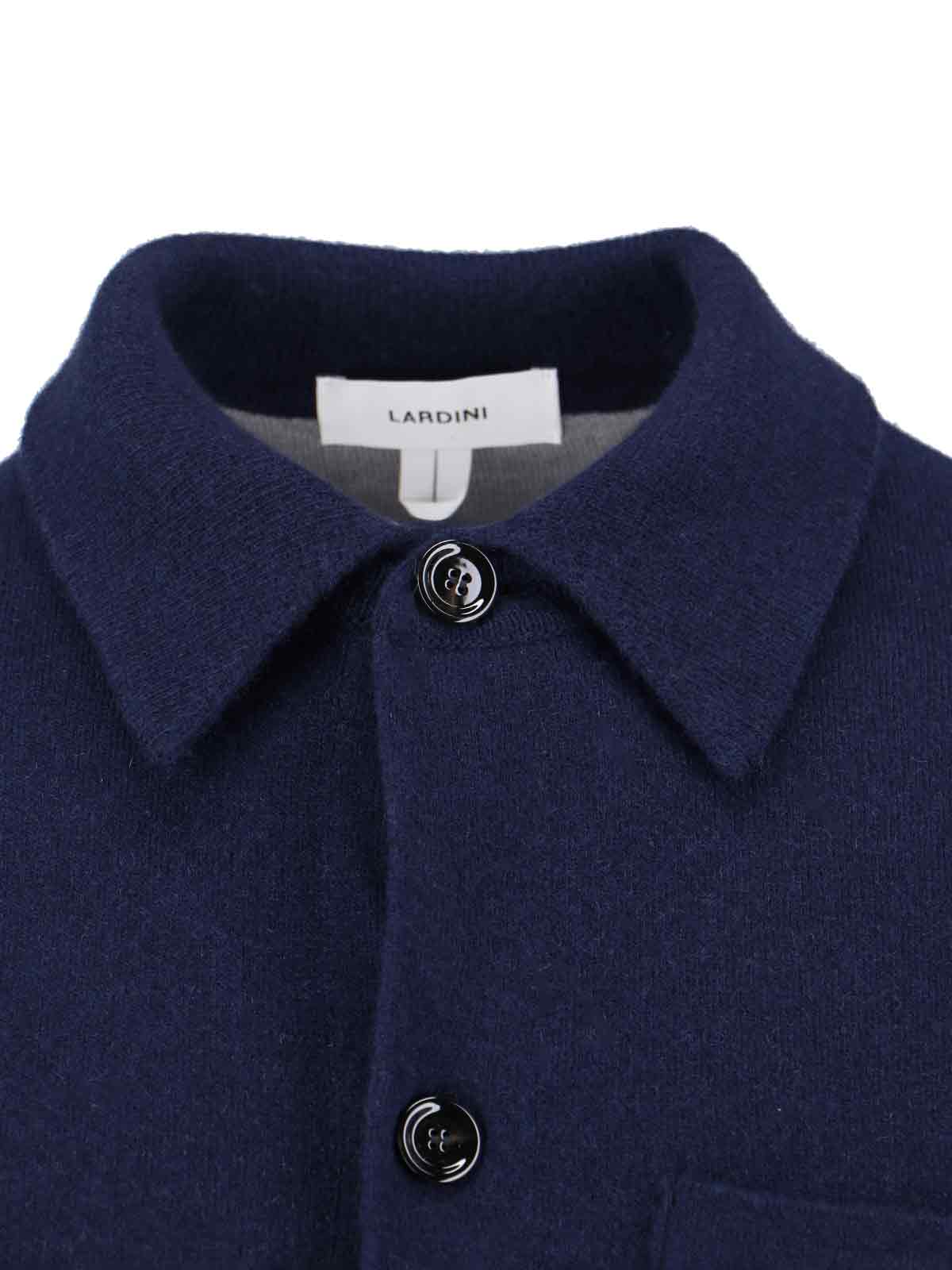 Lardini Relaxed Fit Jacket With Collar And Pockets In Blue