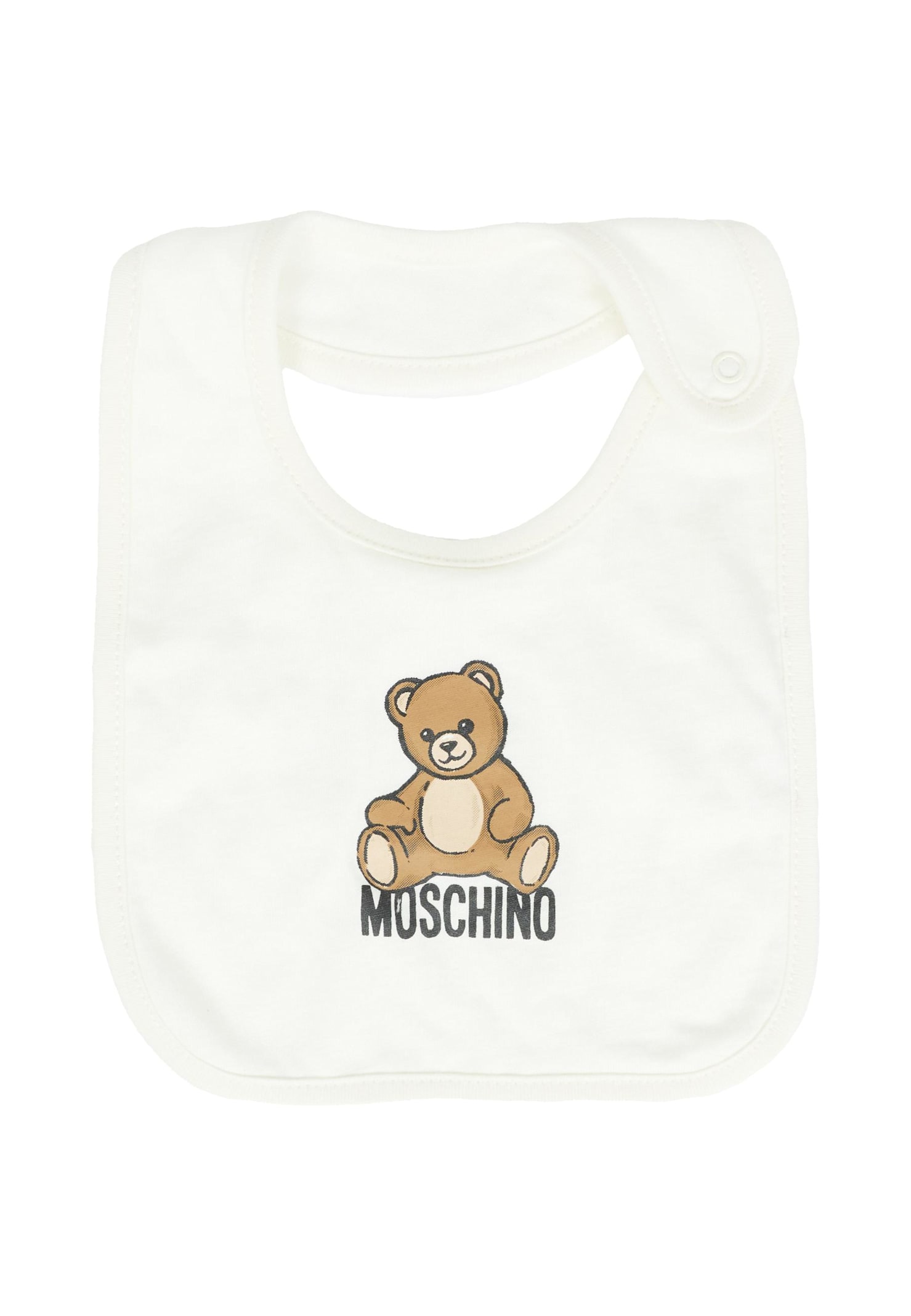 Moschino Ivory Babygrow Set For Babykids With Teddy Bear In White