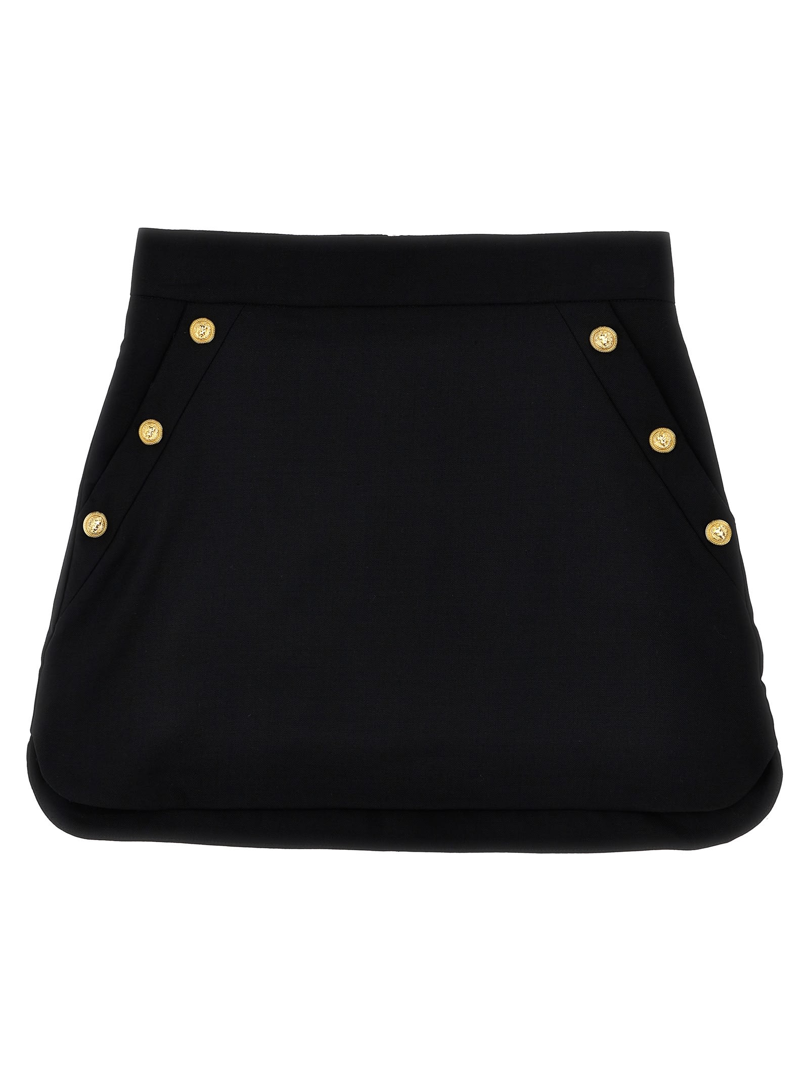 BALMAIN LOGO BUTTON SKIRT