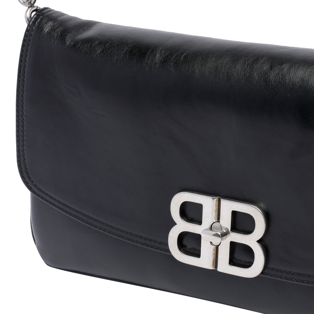 Shop Balenciaga Bb Soft Shoulder Bag In Black