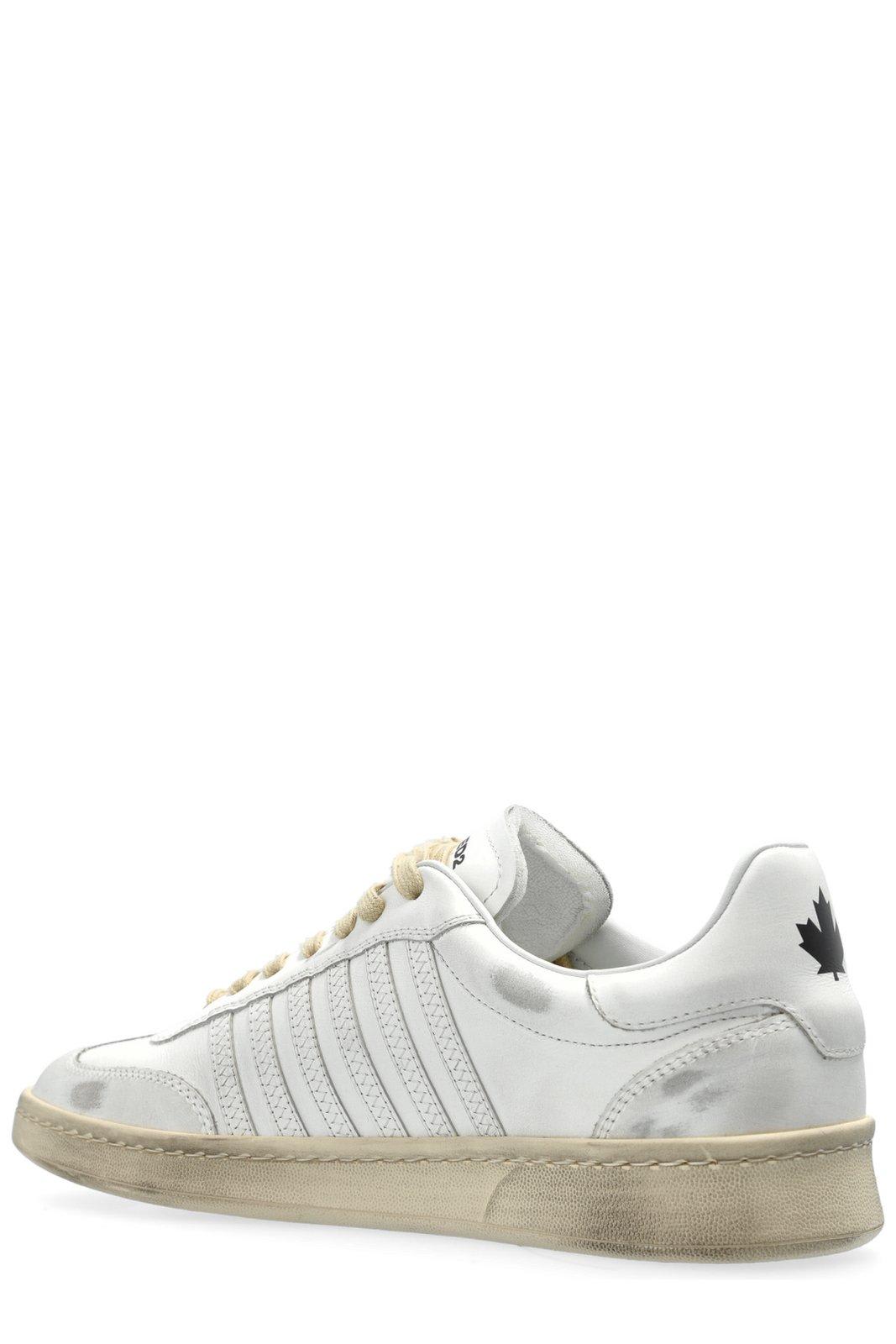 Dsquared2 Fighter Low-top Round Toe Sneakers In White