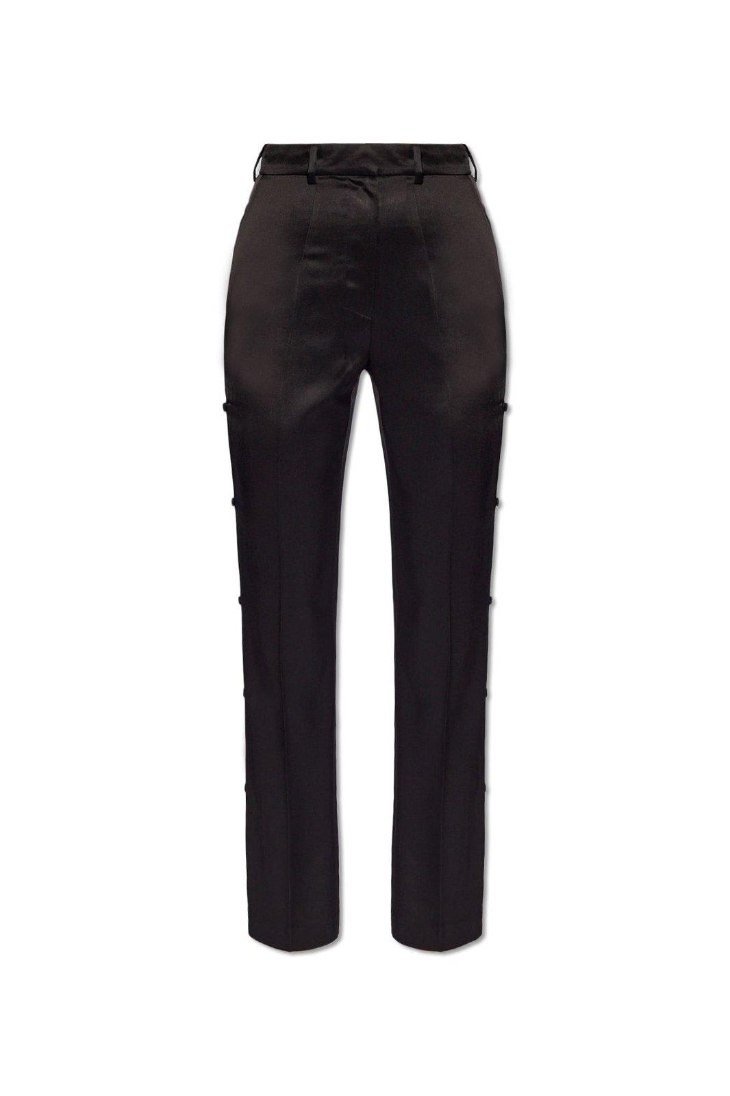 Shop Nanushka Felina Straight-leg Satin Trousers In Black