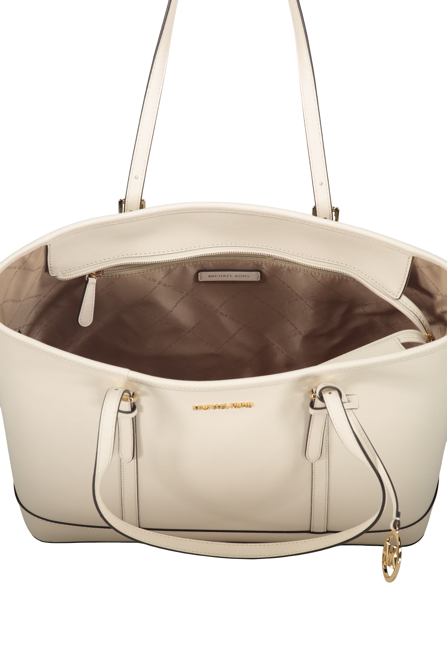 Michael Kors Leather Tote In White
