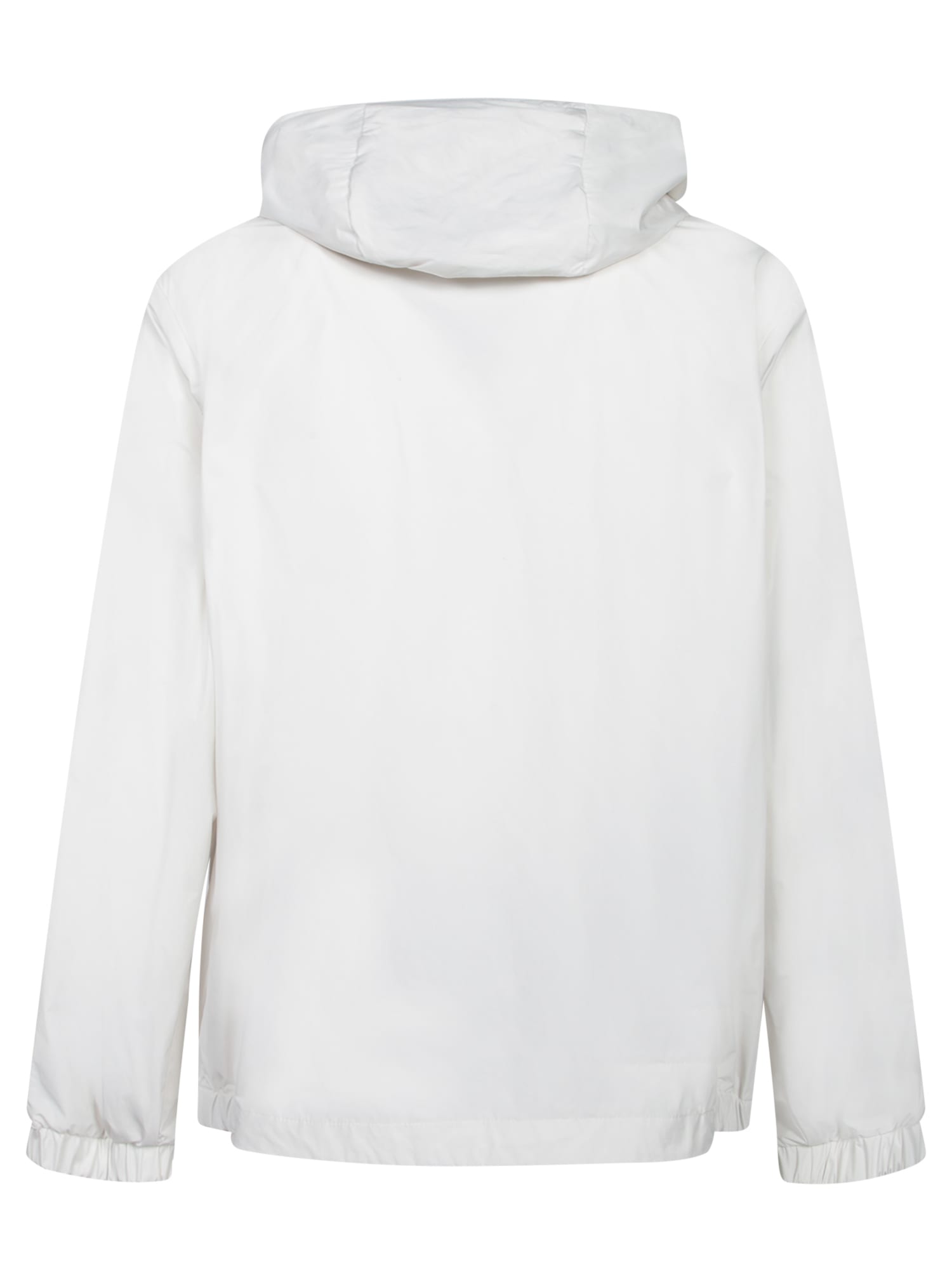 Moncler Snap Button Cuffs Hooded Jacket In White