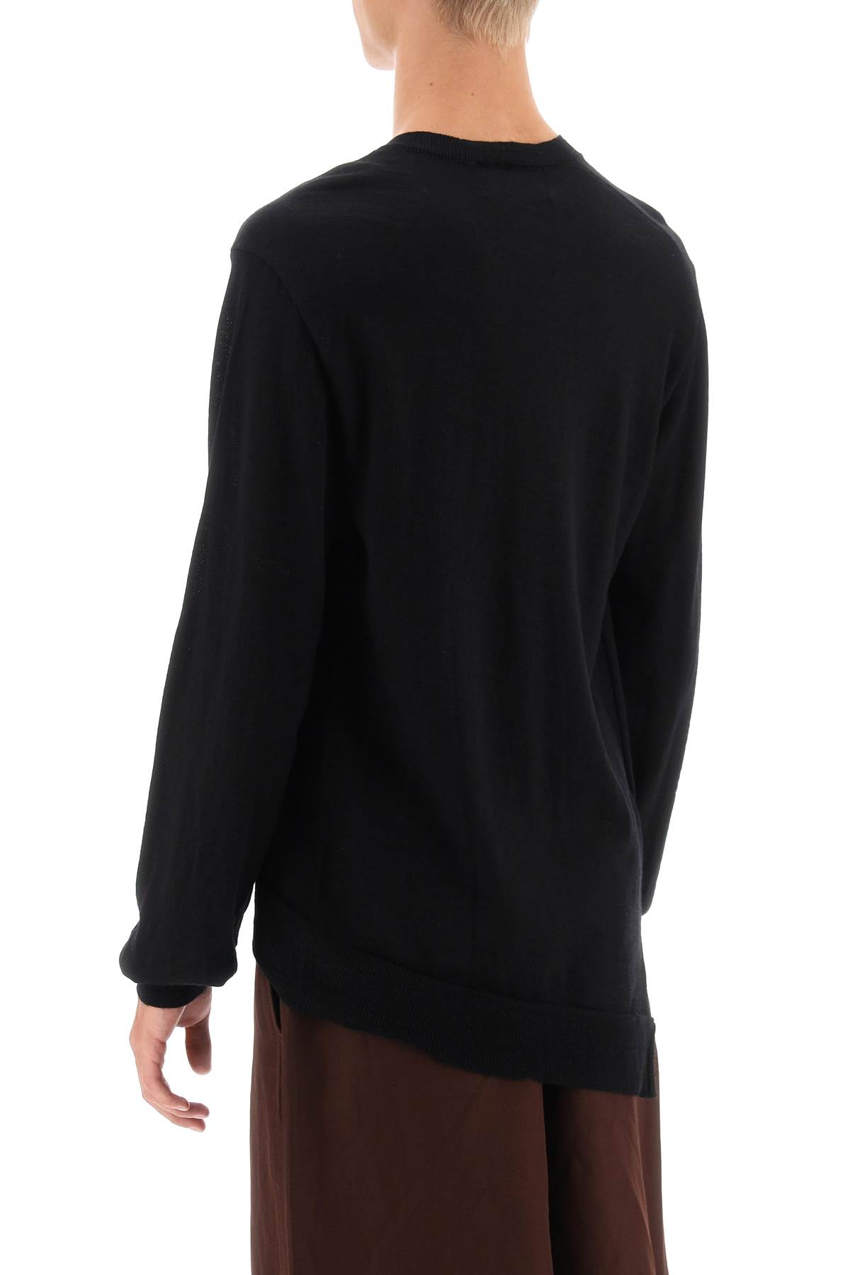 Shop Comme Des Garçons Shirt X Lacoste Bias-cut Sweater In Black