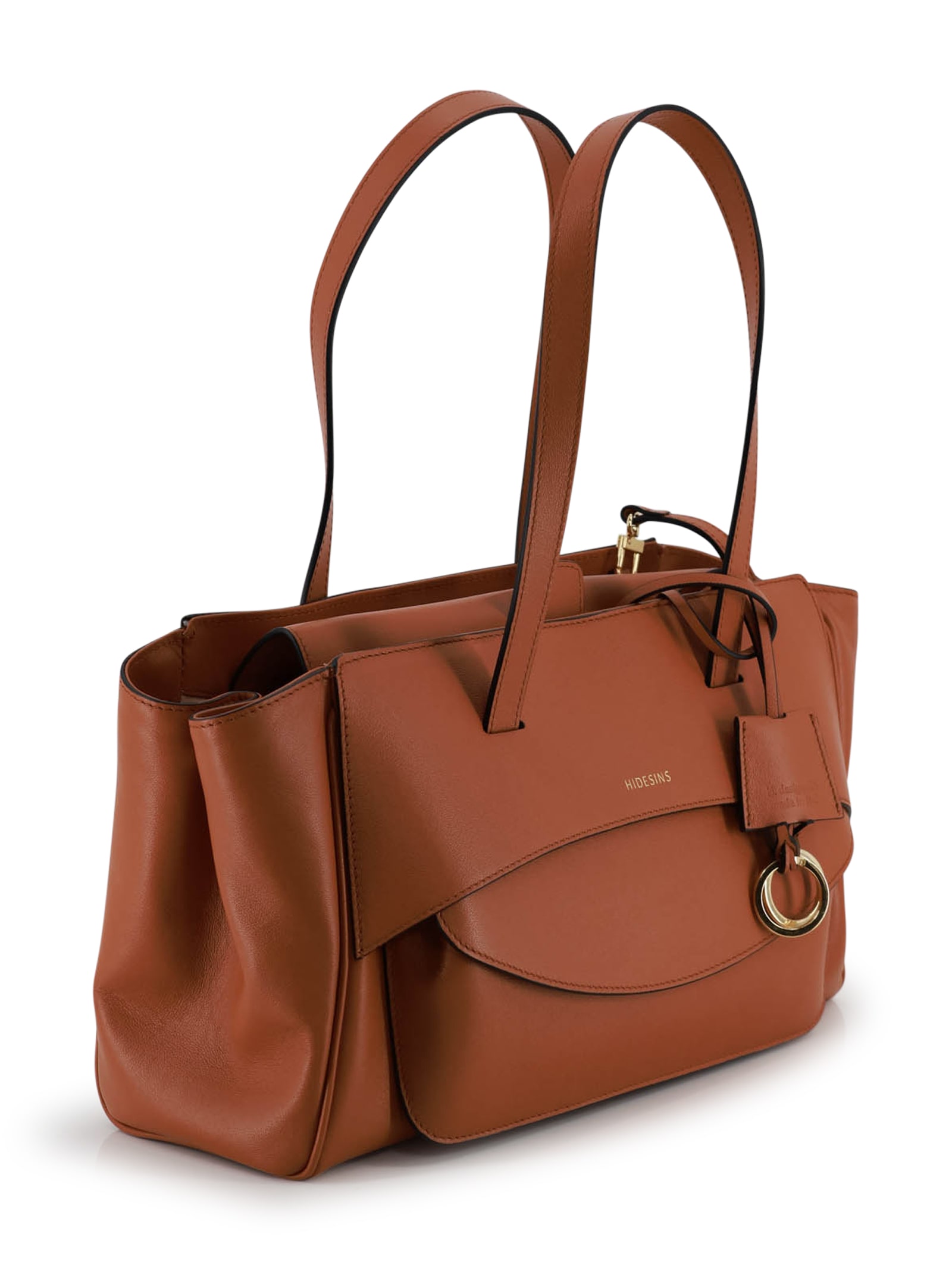 Hidesins Soft Calfskin Leather Shoulder Bag In Brown