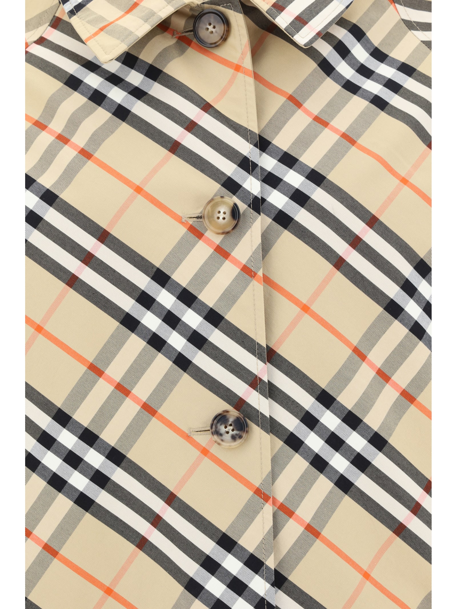 Burberry Reversible Coat In Flax