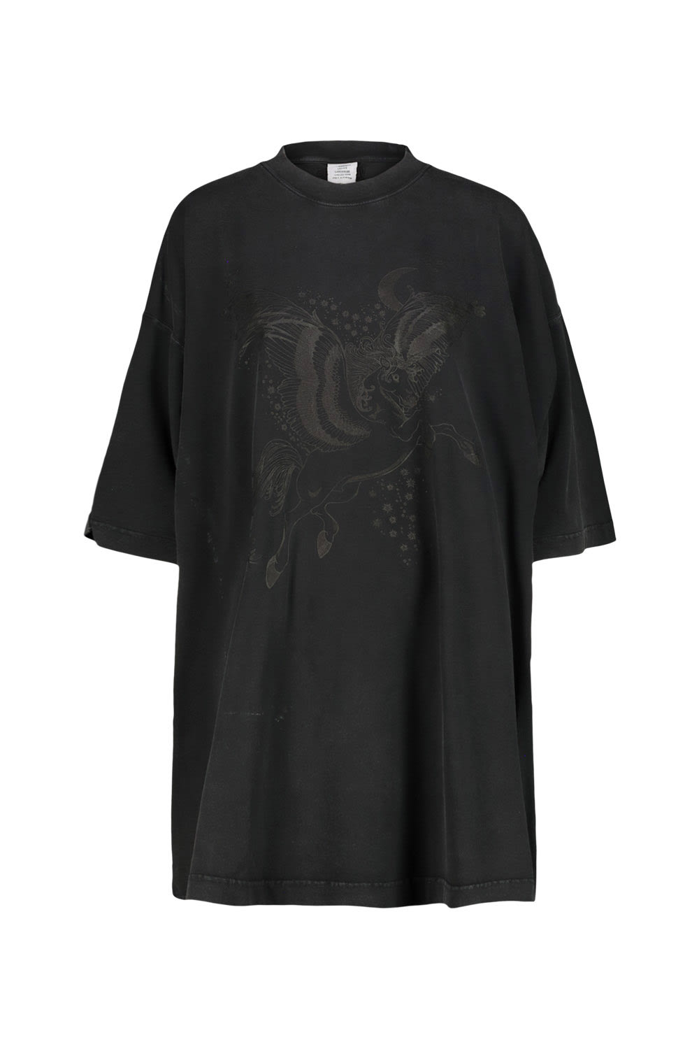 Shop Vetements Flying Unicorn Tonal Tshirt In Black