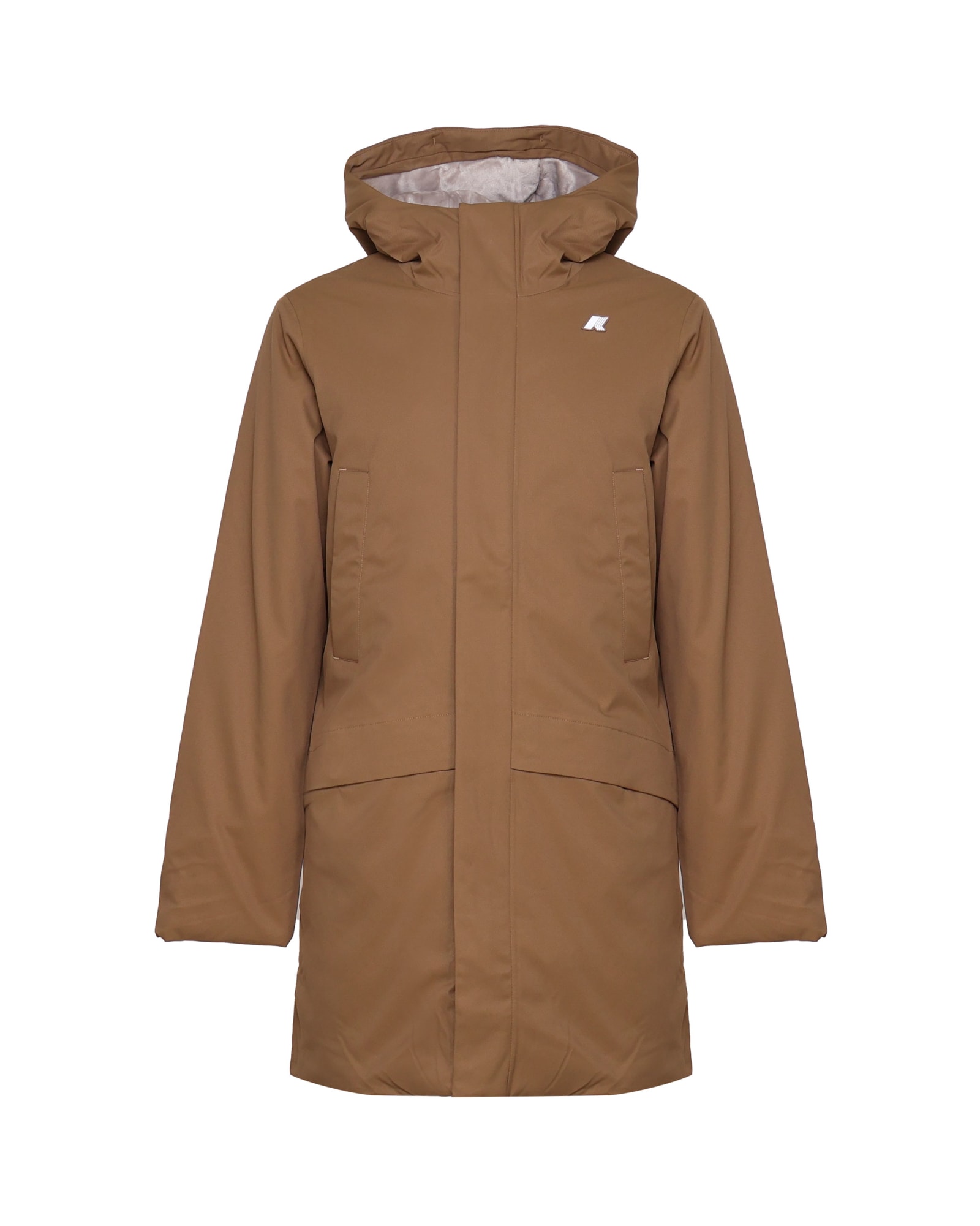 Shop K-way Jarno Trench In Nylon In Brown