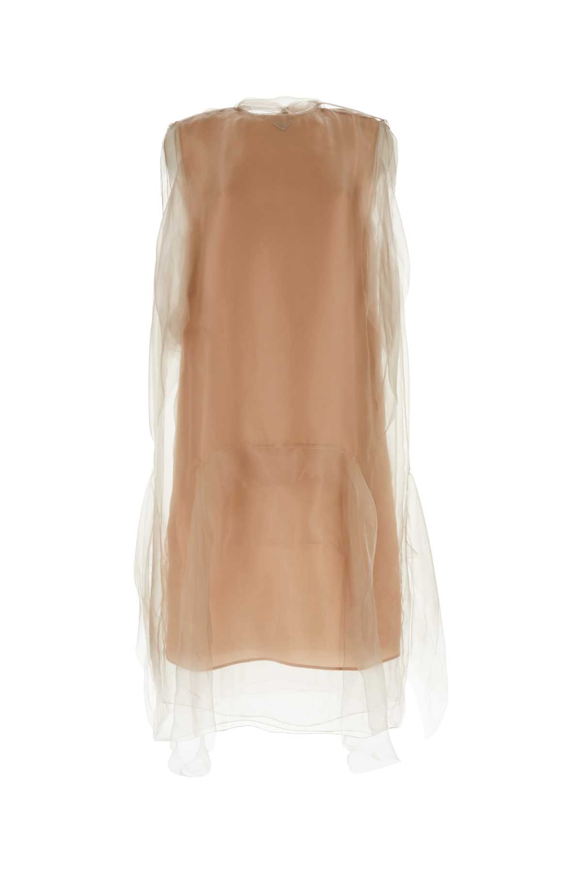 Shop Prada Powder Pink Voile Dress In Phard