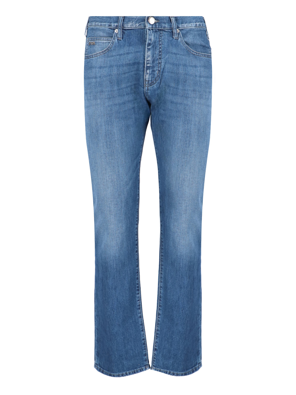 Shop Emporio Armani Slim Jeans In Blue