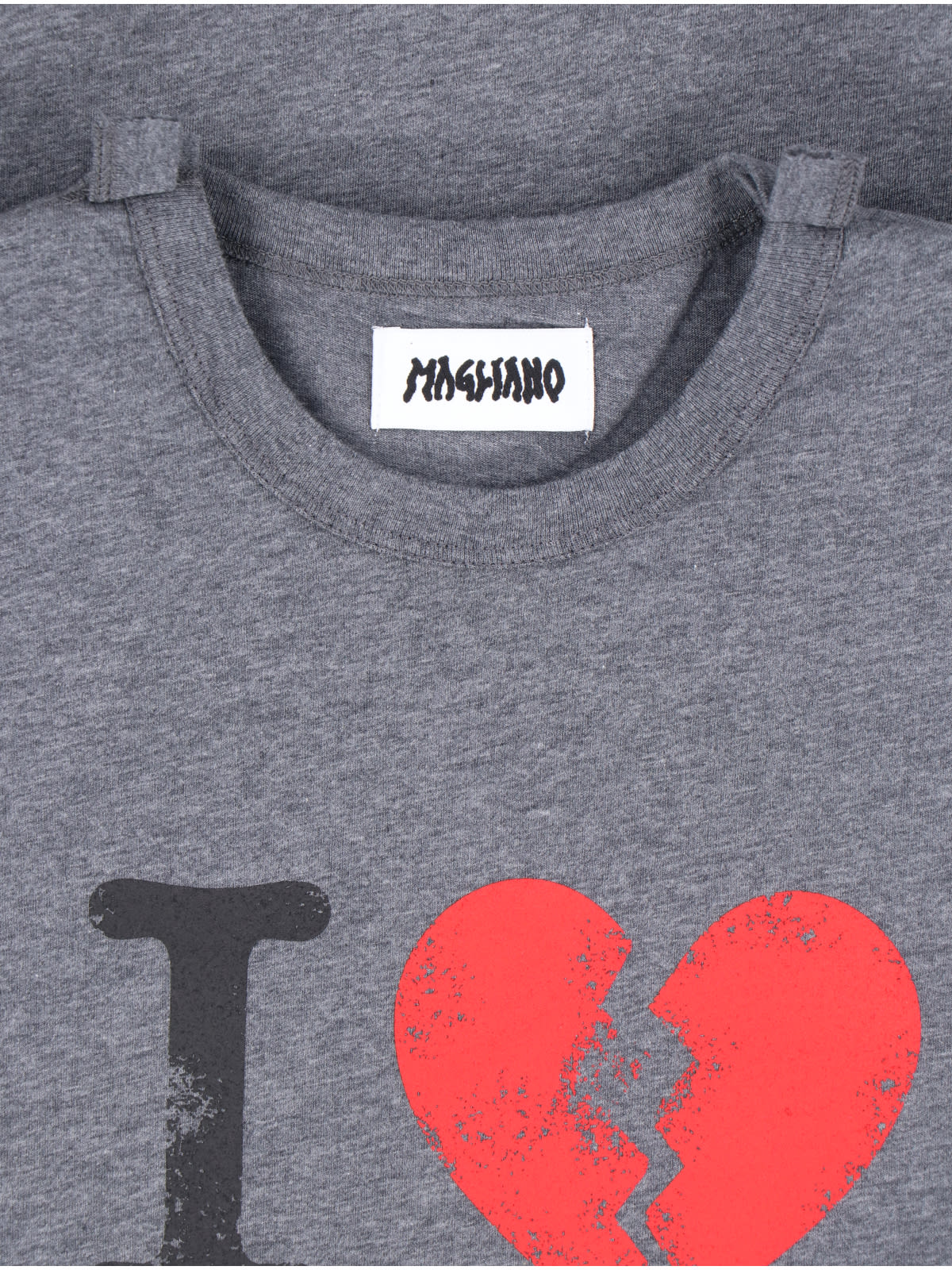 Magliano Graphic Print Crew Neck Short Sleeve Top In Gray