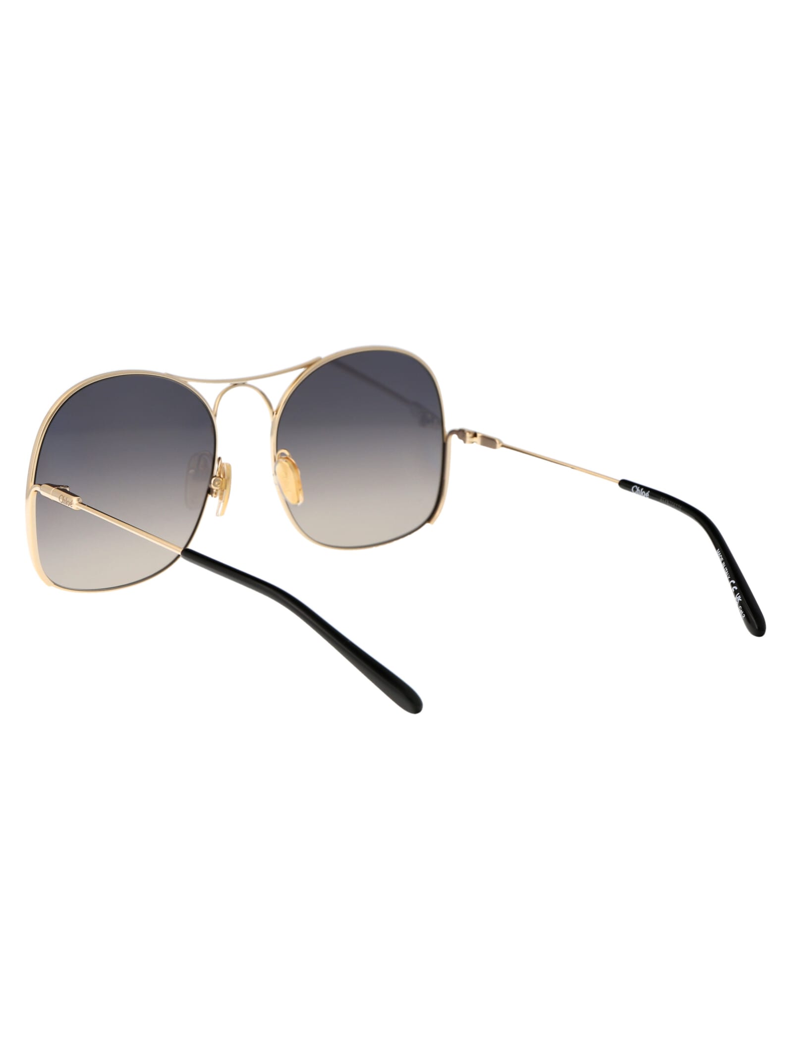 Shop Chloé Ch0164s Sunglasses In 001 Gold Gold Grey