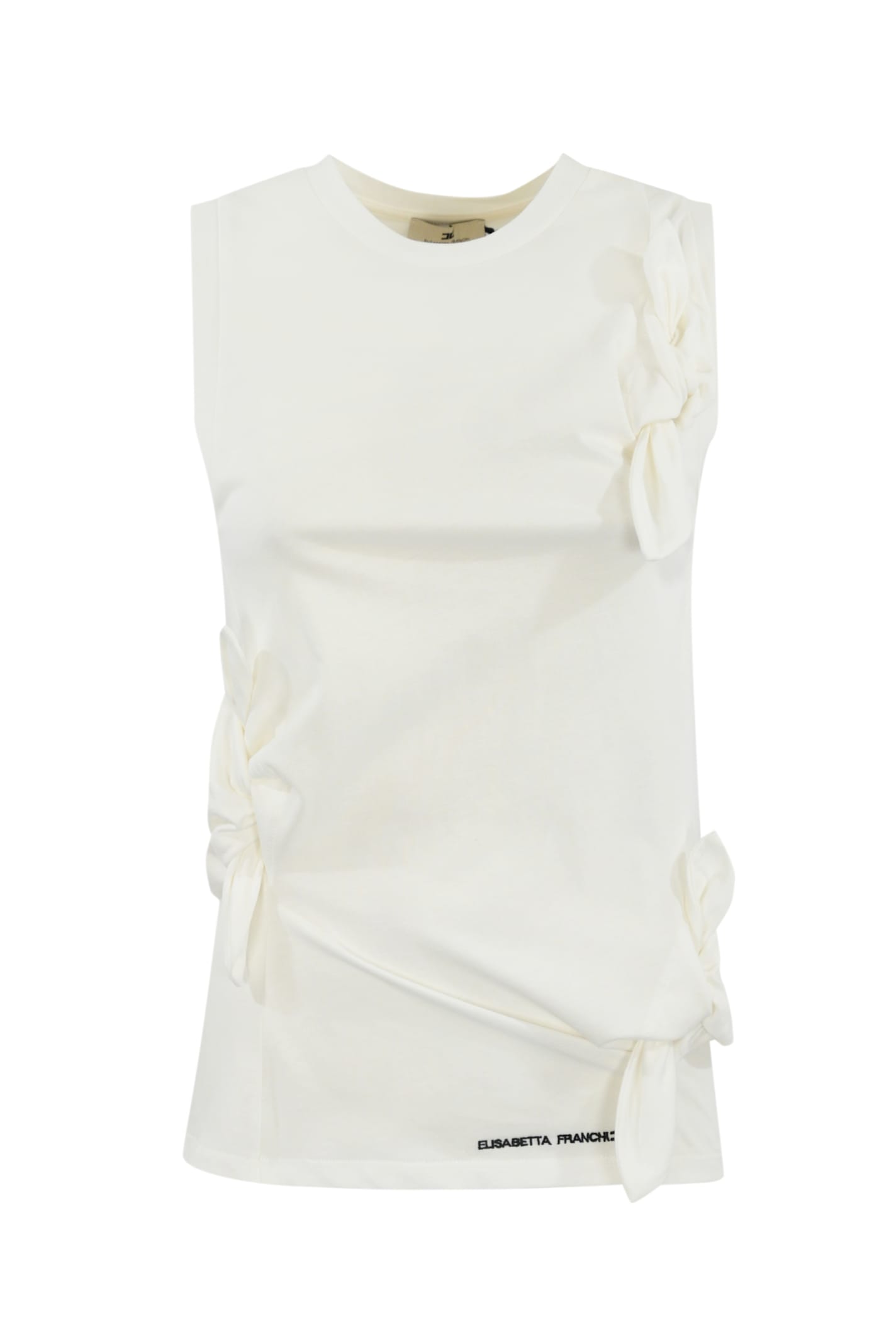 Elisabetta Franchi Jersey Tank Top With Bows