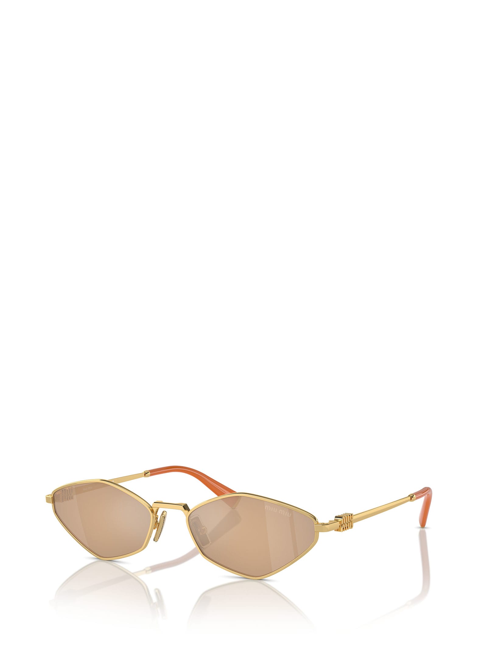 Miu Miu Womens Gold Mu 56zs Irregular-shape Metal Sunglasses
