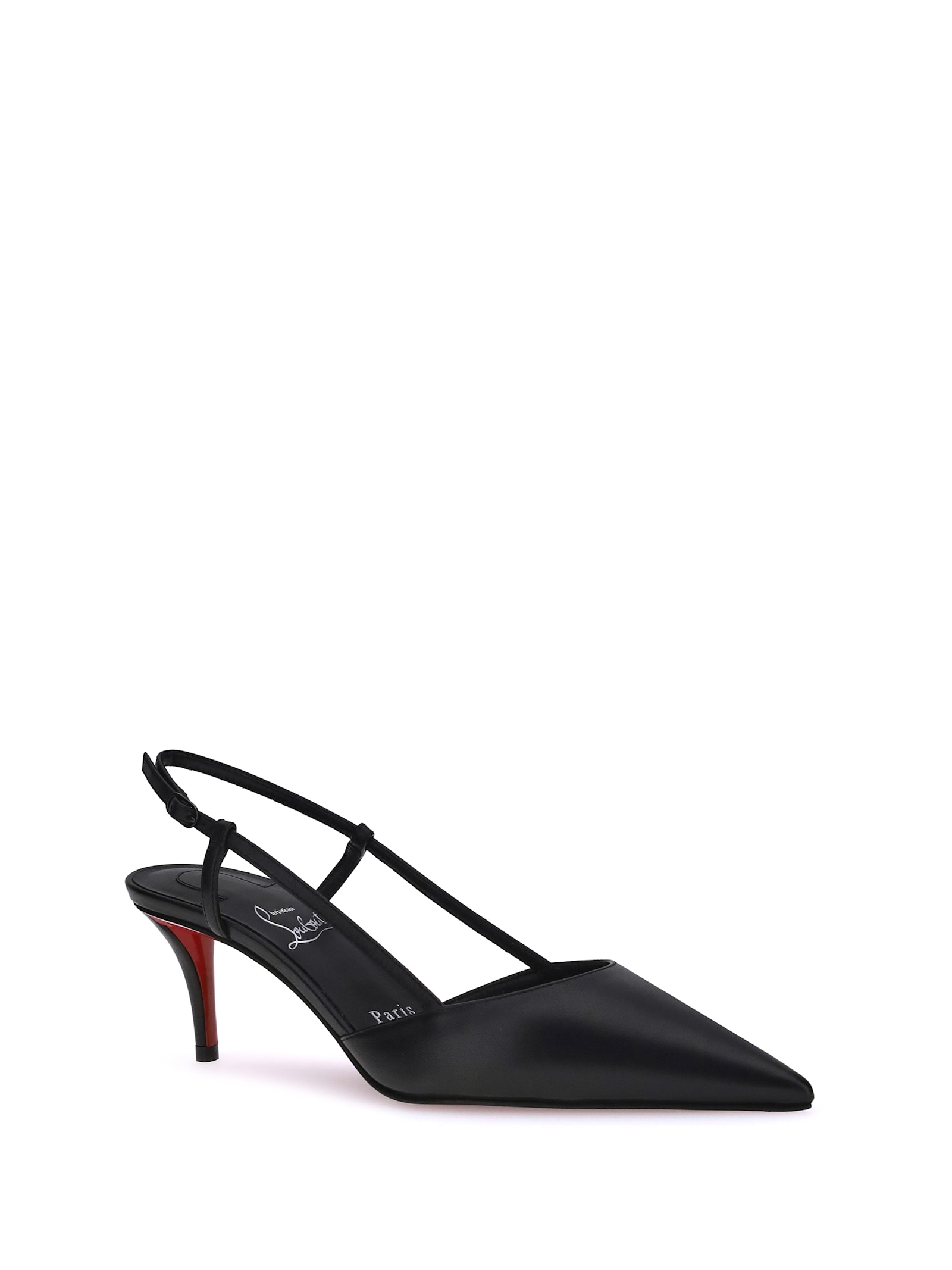 Christian Louboutin Women Miss Z Leather Slingback Pumps In Black