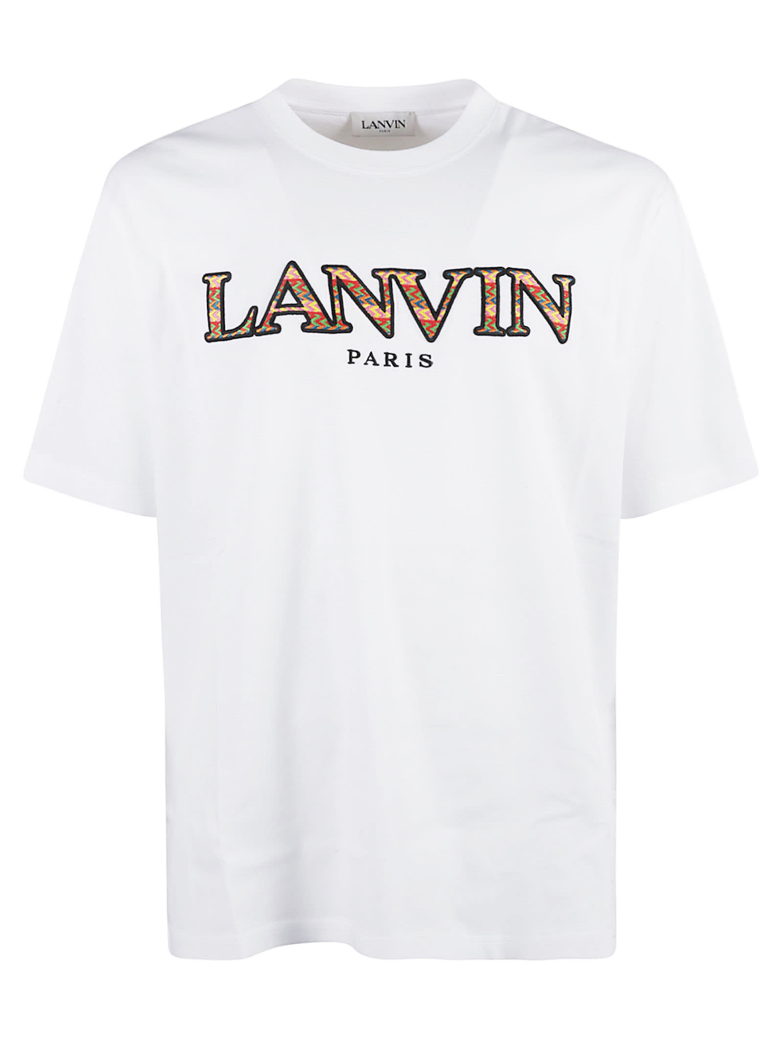 Shop Lanvin Logo Round Neck T-shirt In Optic White
