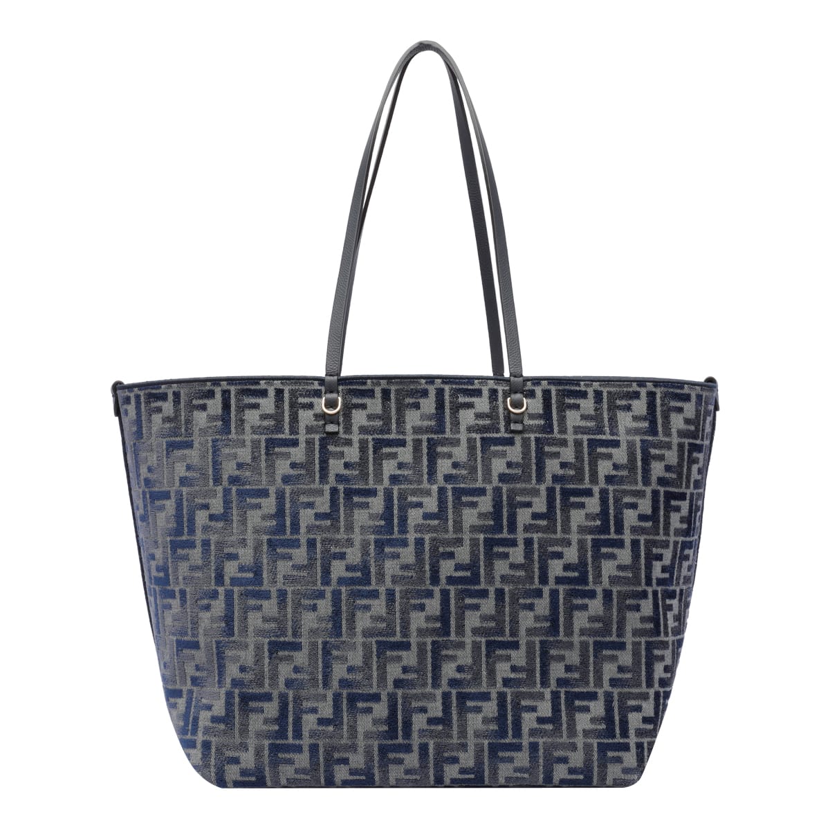 Shop Fendi Ff Roll Shopping Bag Large In Blue