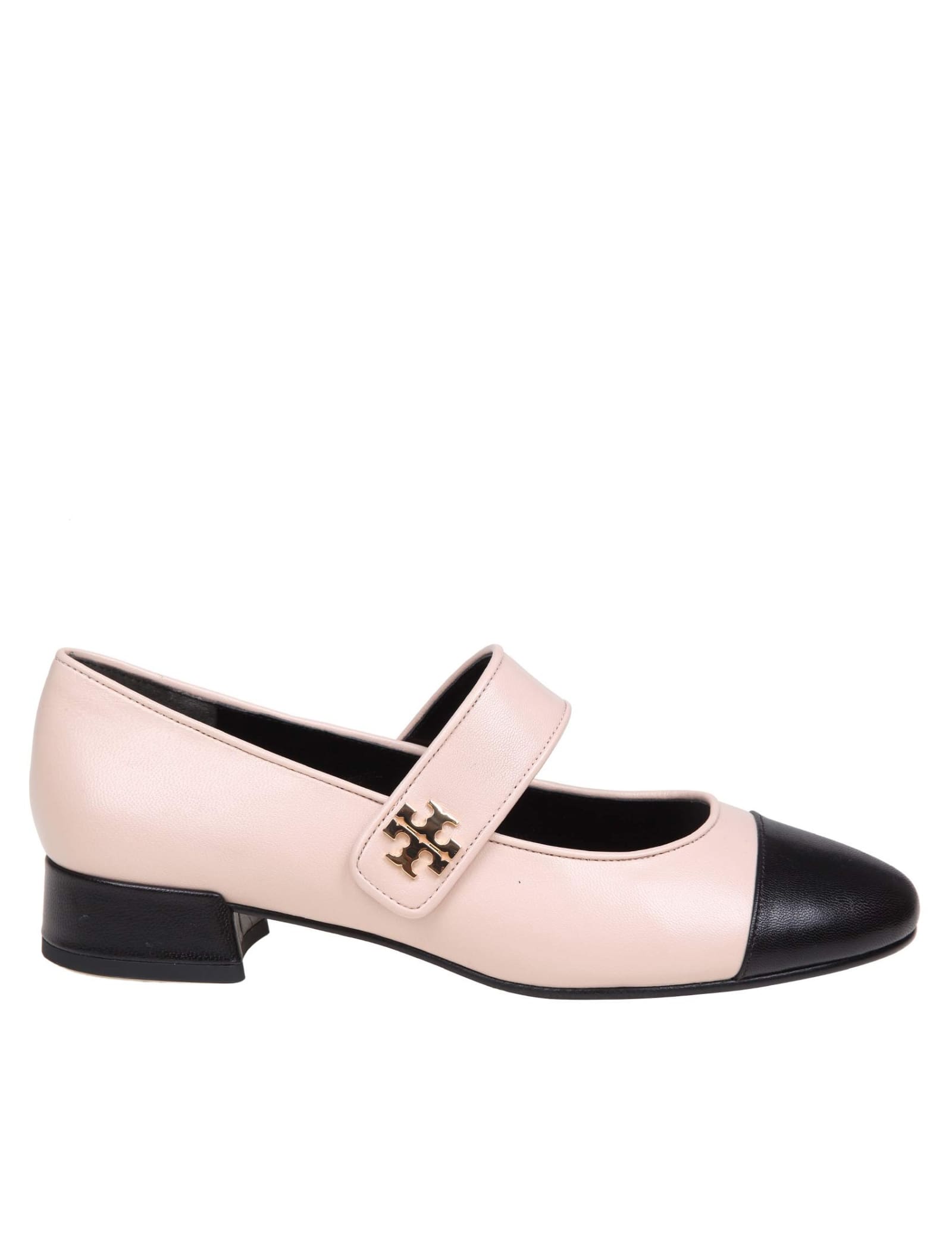 Shop Tory Burch Mary Jane In Two-tone Pink And Black Leather