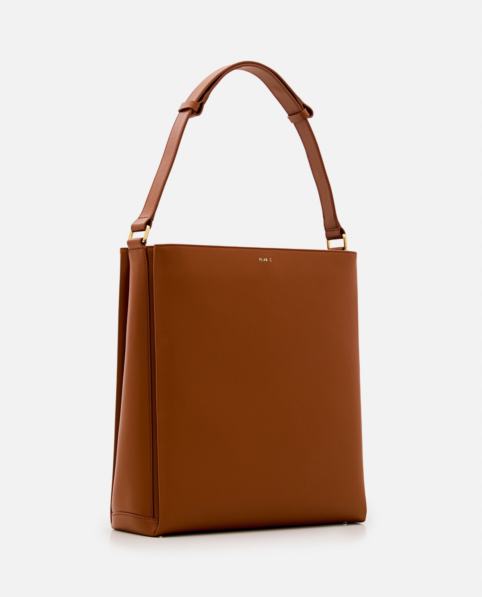 Shop Plan C Shopper Leather Bag In Brown