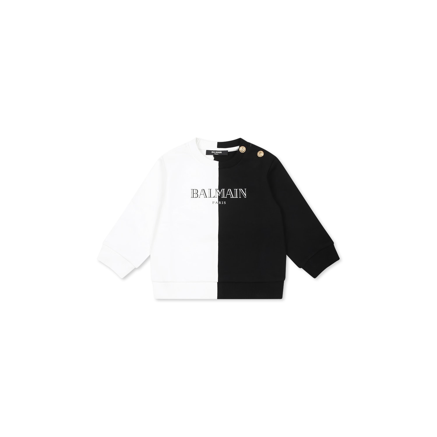 Shop Balmain Multicolor Sweatshirt For Babykids With Logo