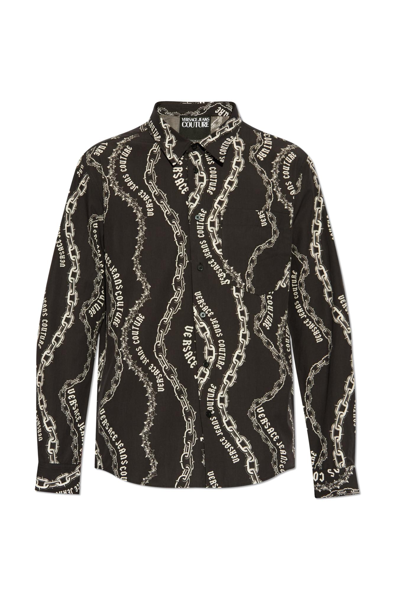 Shop Versace Jeans Couture Patterned Shirt In Black