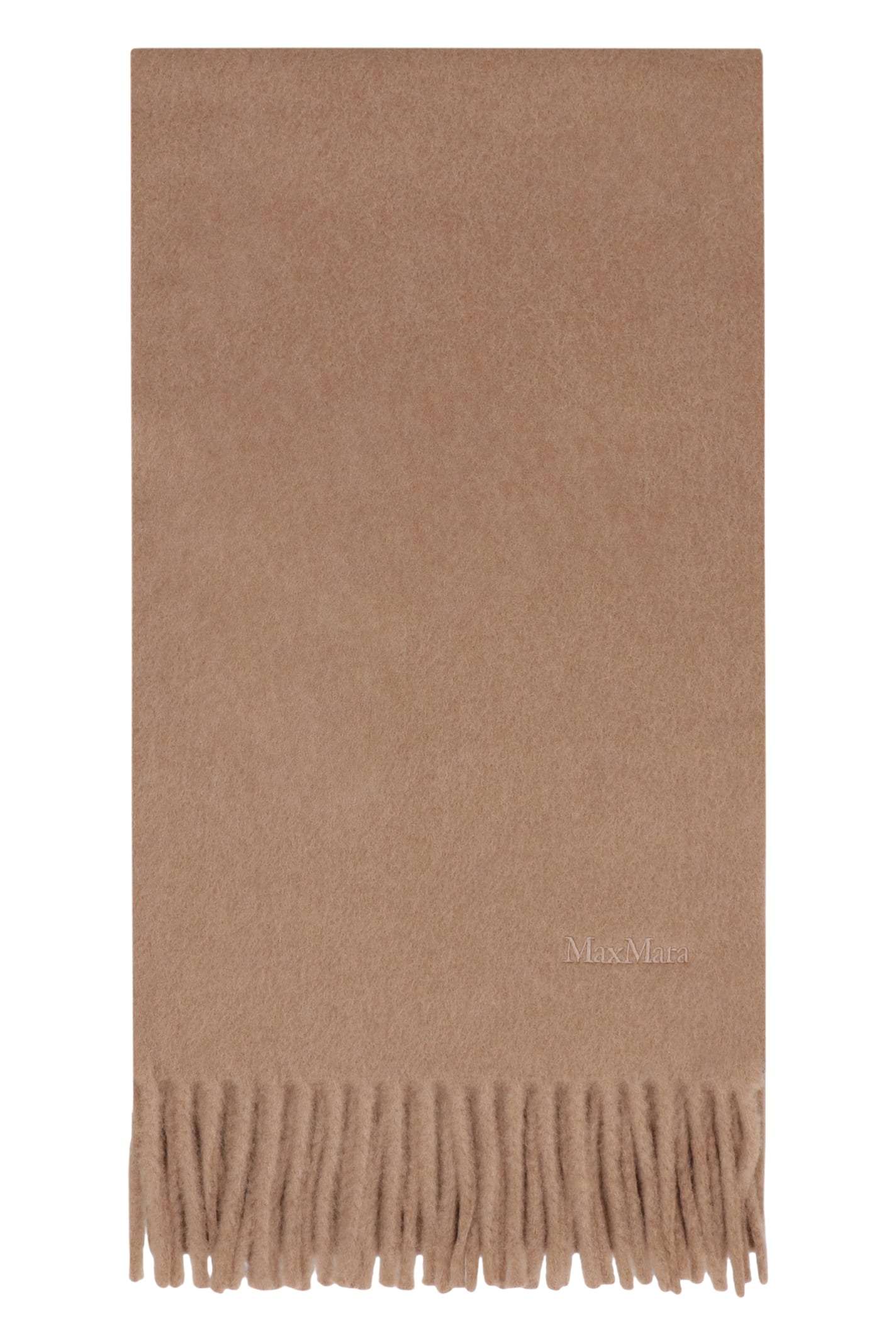 Max Mara Scilli Scarf In Wool In Brown