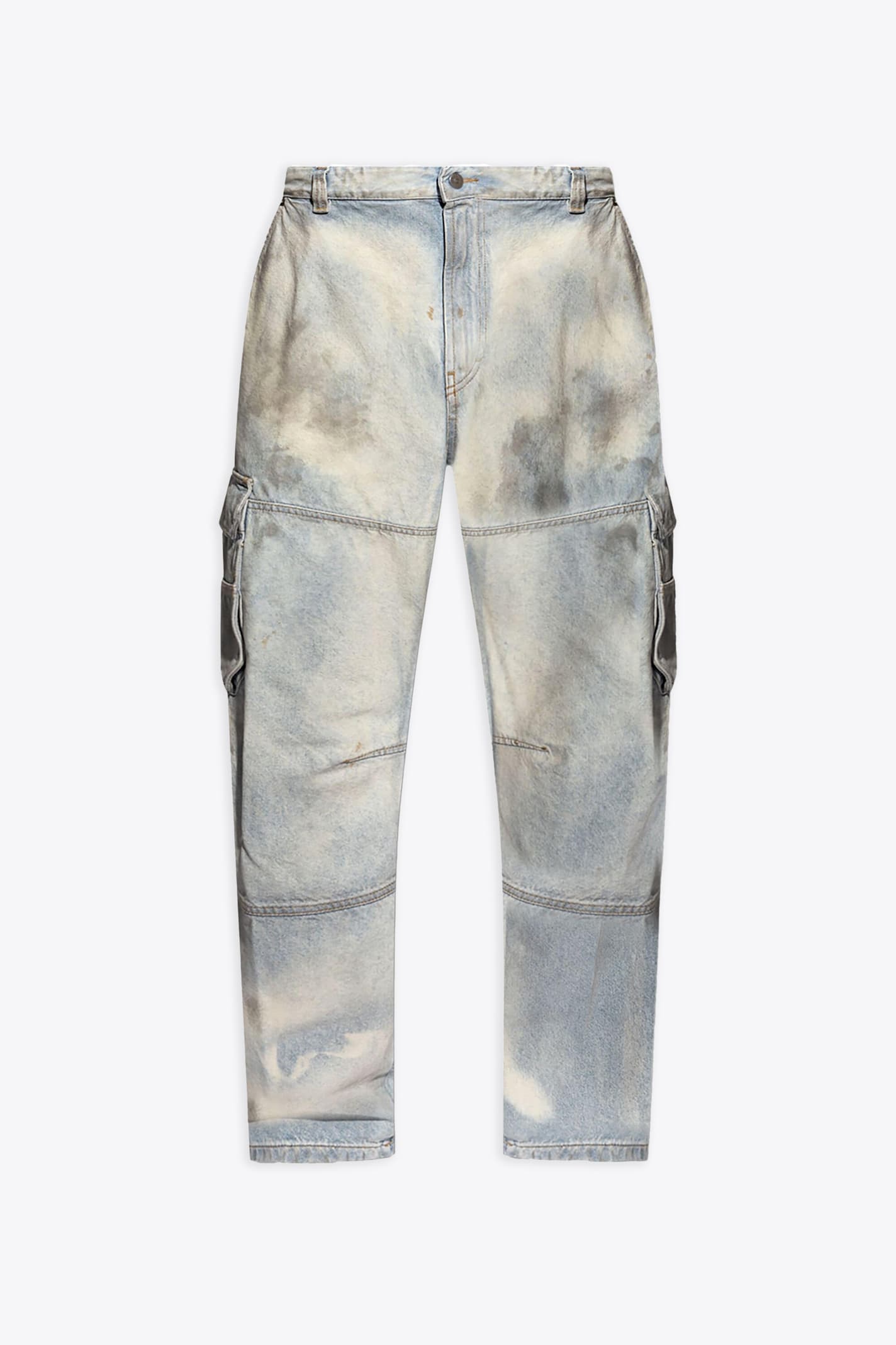 D-fish-cargo-s1 Light blue bleached baggy cargo jeans - D Fish Cargo